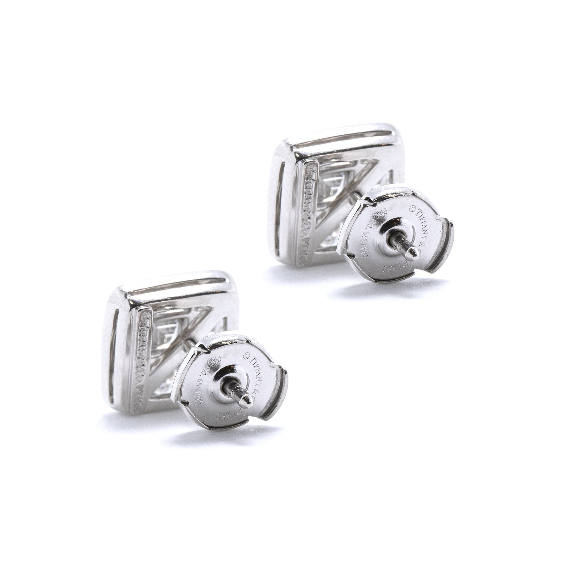 Tiffany & Co. Platinum & Diamond Halo Stud Earrings