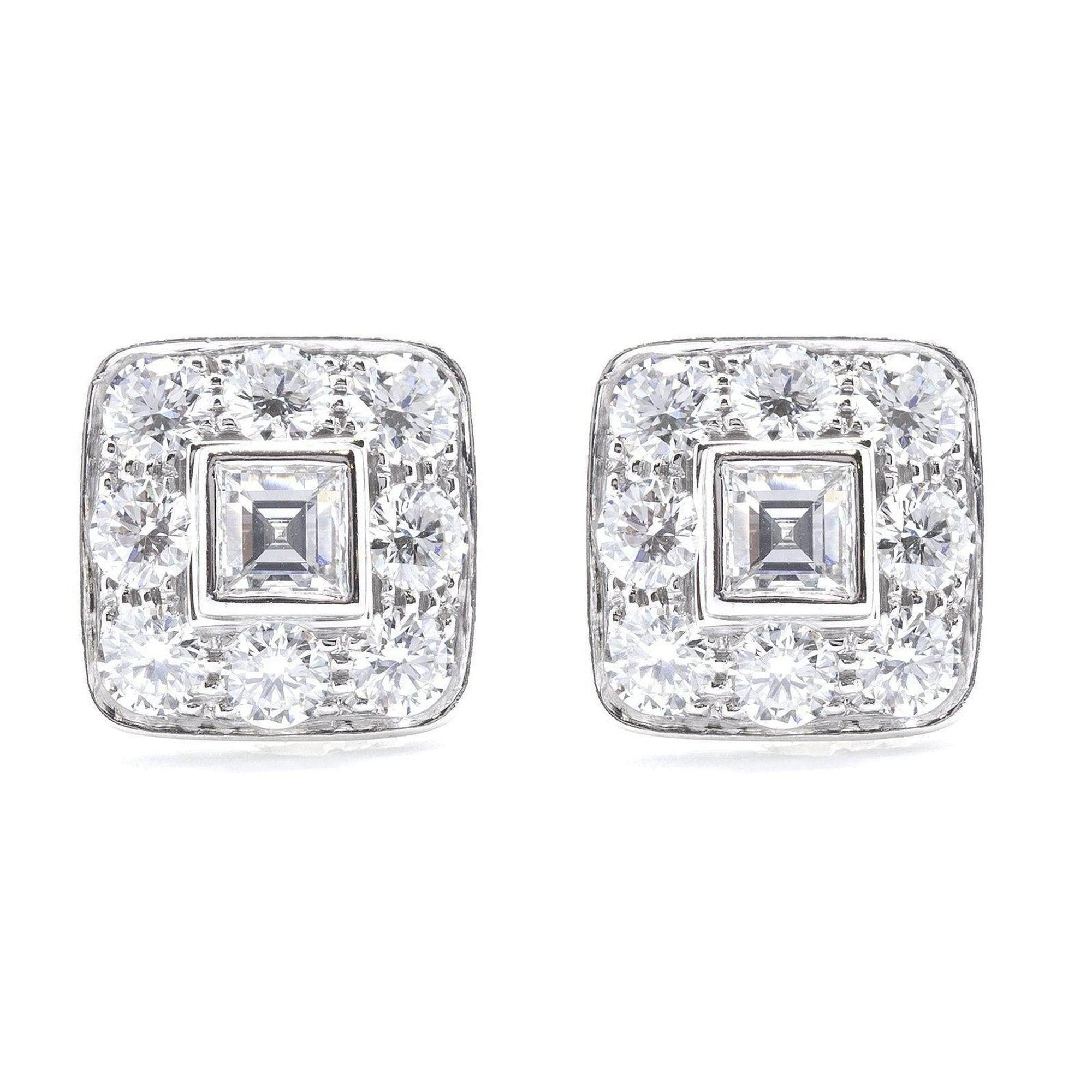 Tiffany & Co. Platinum & Diamond Halo Stud Earrings