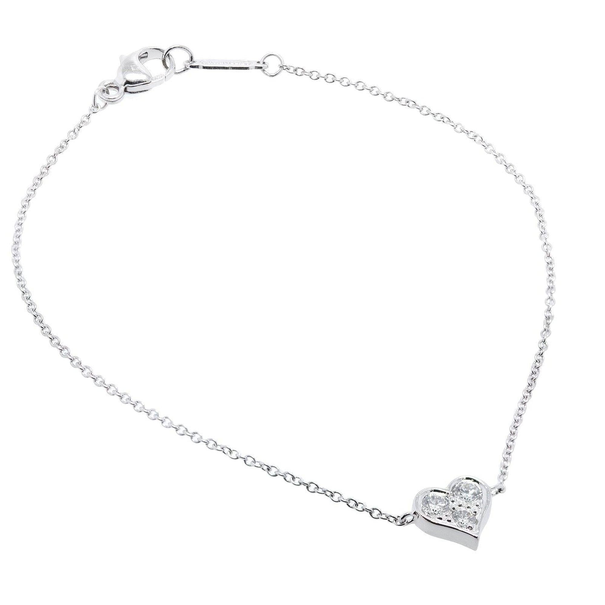 Tiffany & Co. Platinum & Diamond Hearts Bracelet