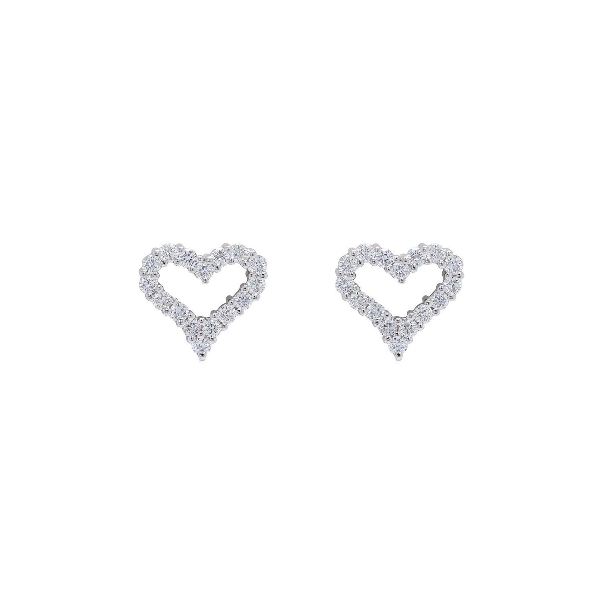 Tiffany & Co. Platinum & Diamond Hearts Earrings