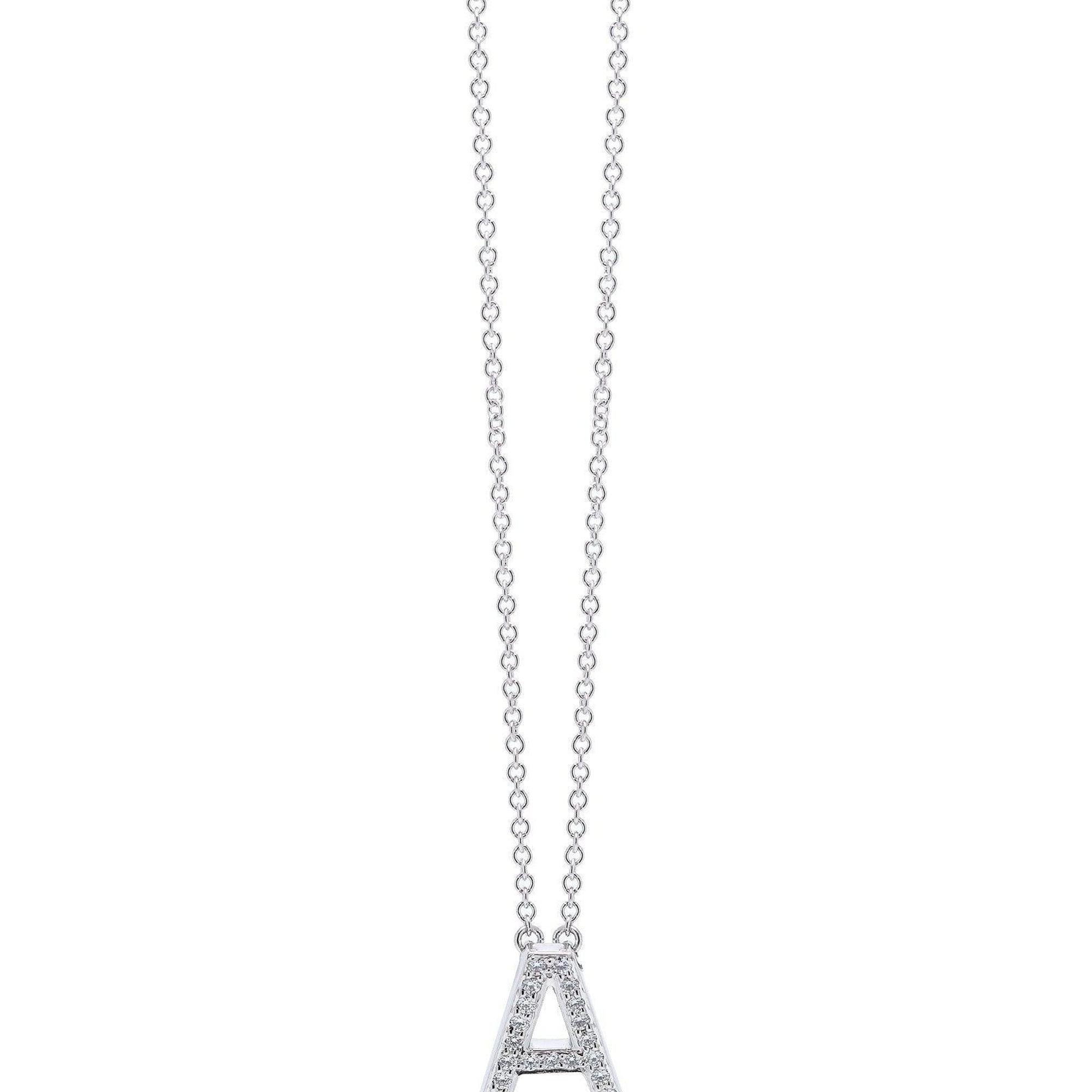 Tiffany & Co. Platinum & Diamond Letter 'A' Pendant Necklace