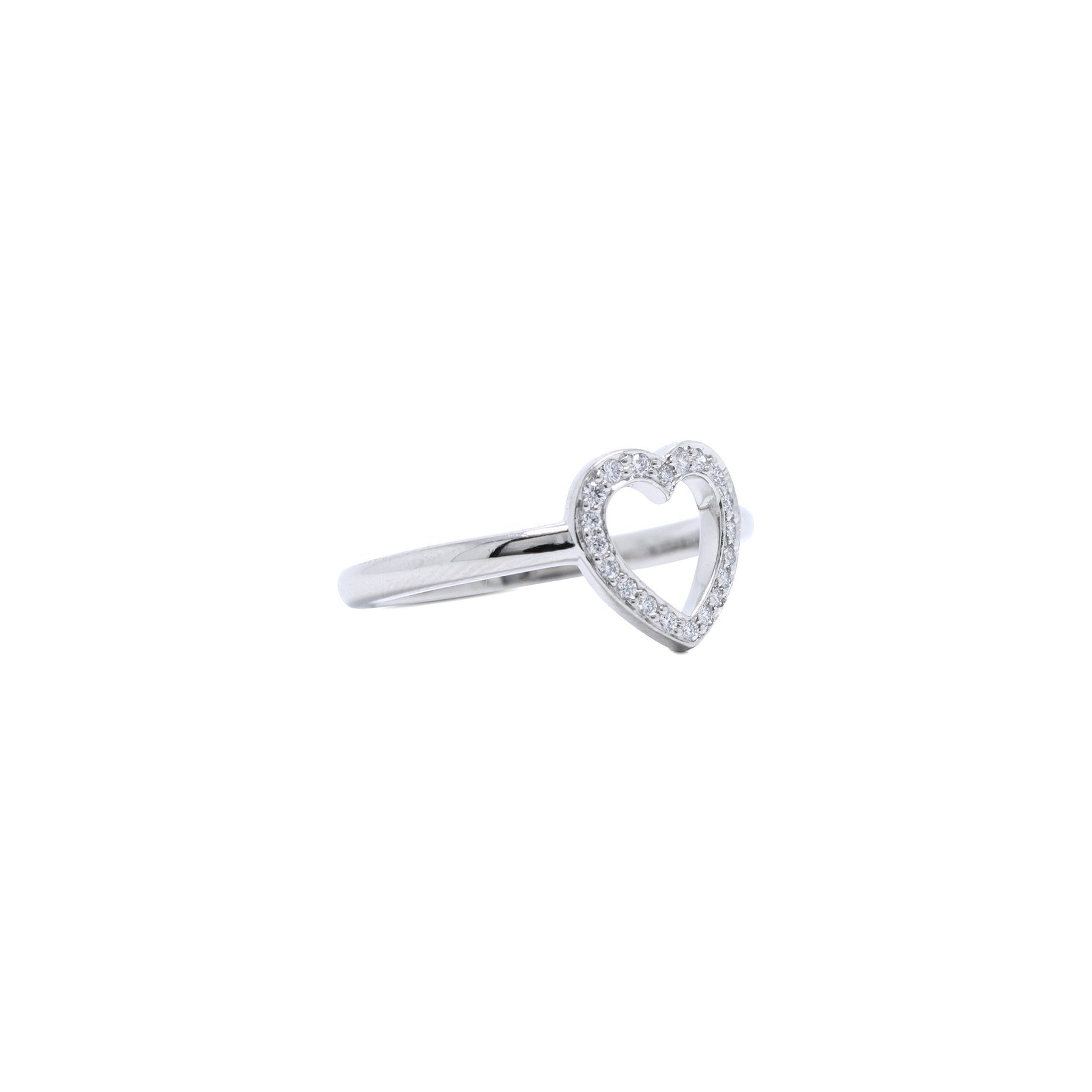 Tiffany & Co. Platinum Diamond Metro Heart Ring