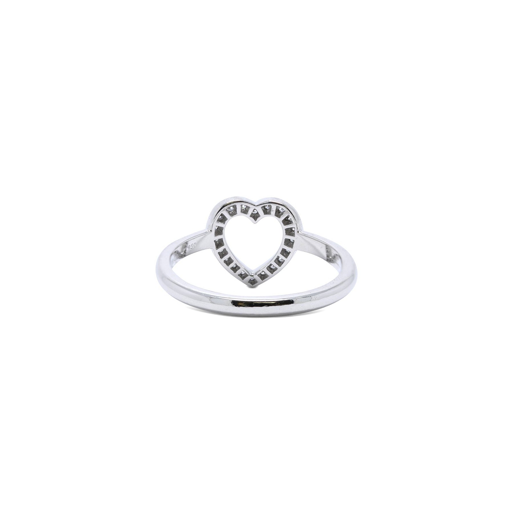 Tiffany & Co. Platinum Diamond Metro Heart Ring