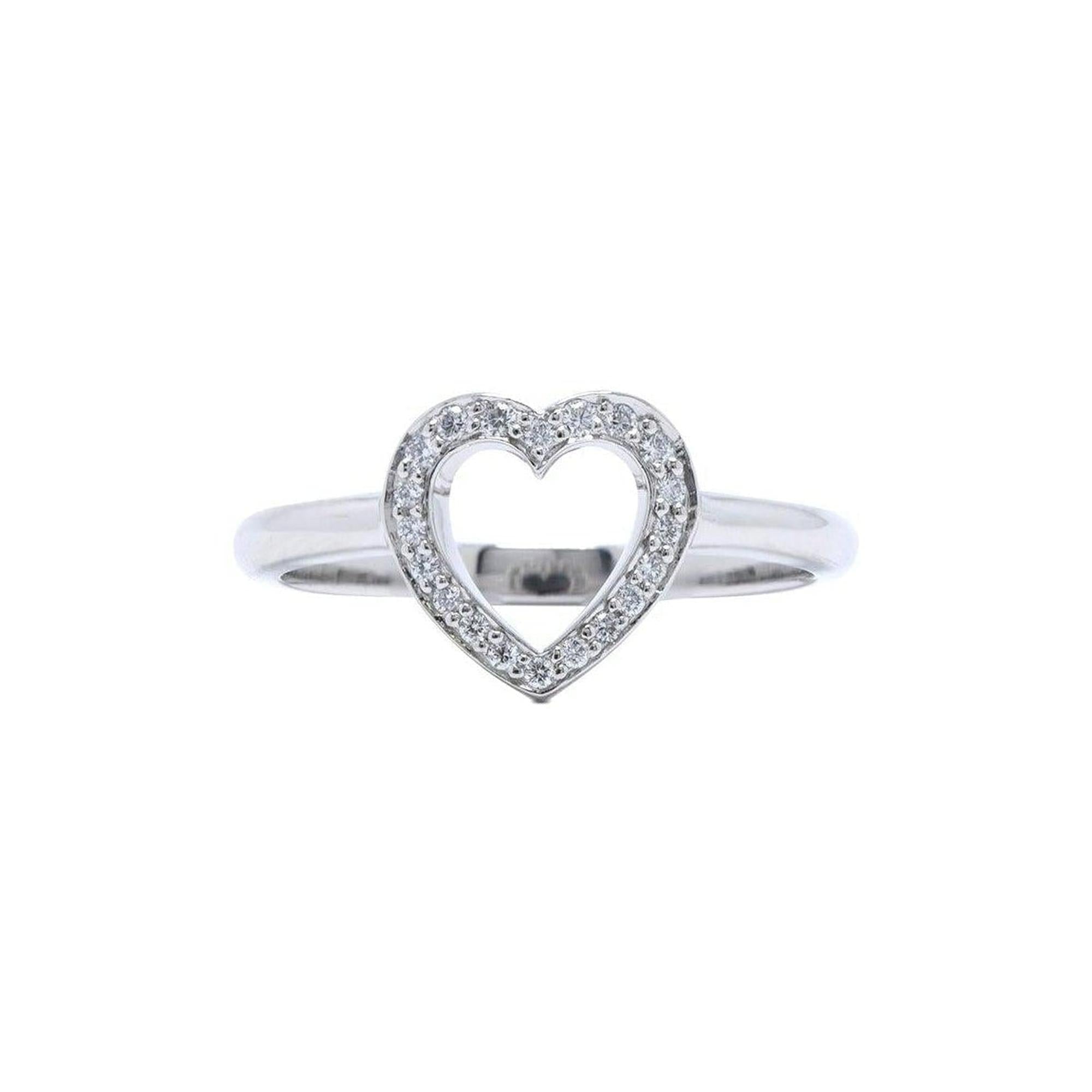 Tiffany & Co. Platinum Diamond Metro Heart Ring
