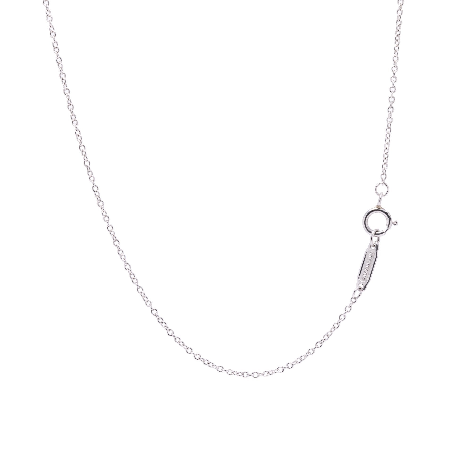 Tiffany & Co. Platinum & Diamond Mini Heart Pendant Necklace