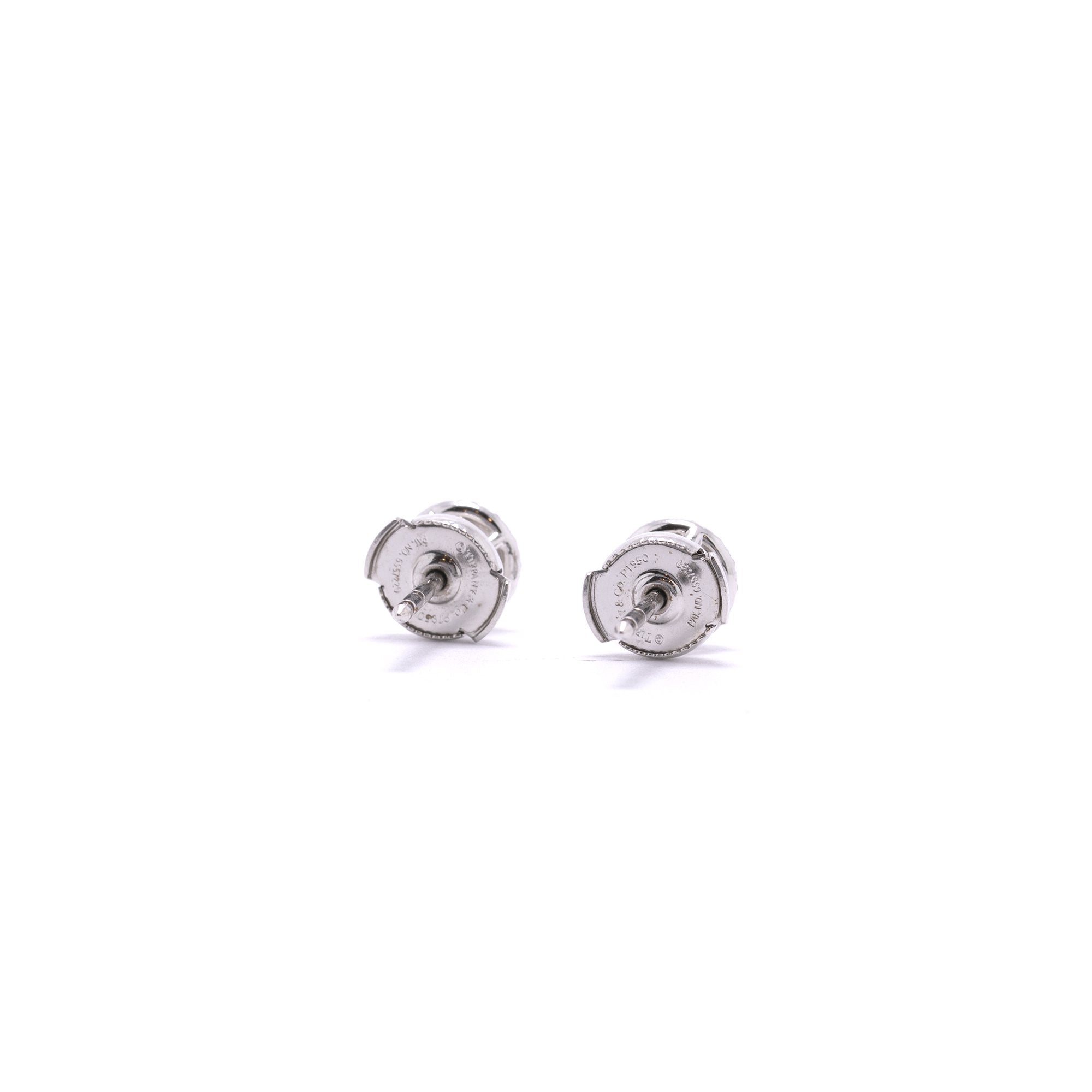 Tiffany & Co. Platinum Diamond Soleste Earrings w/ Diamond Certificates