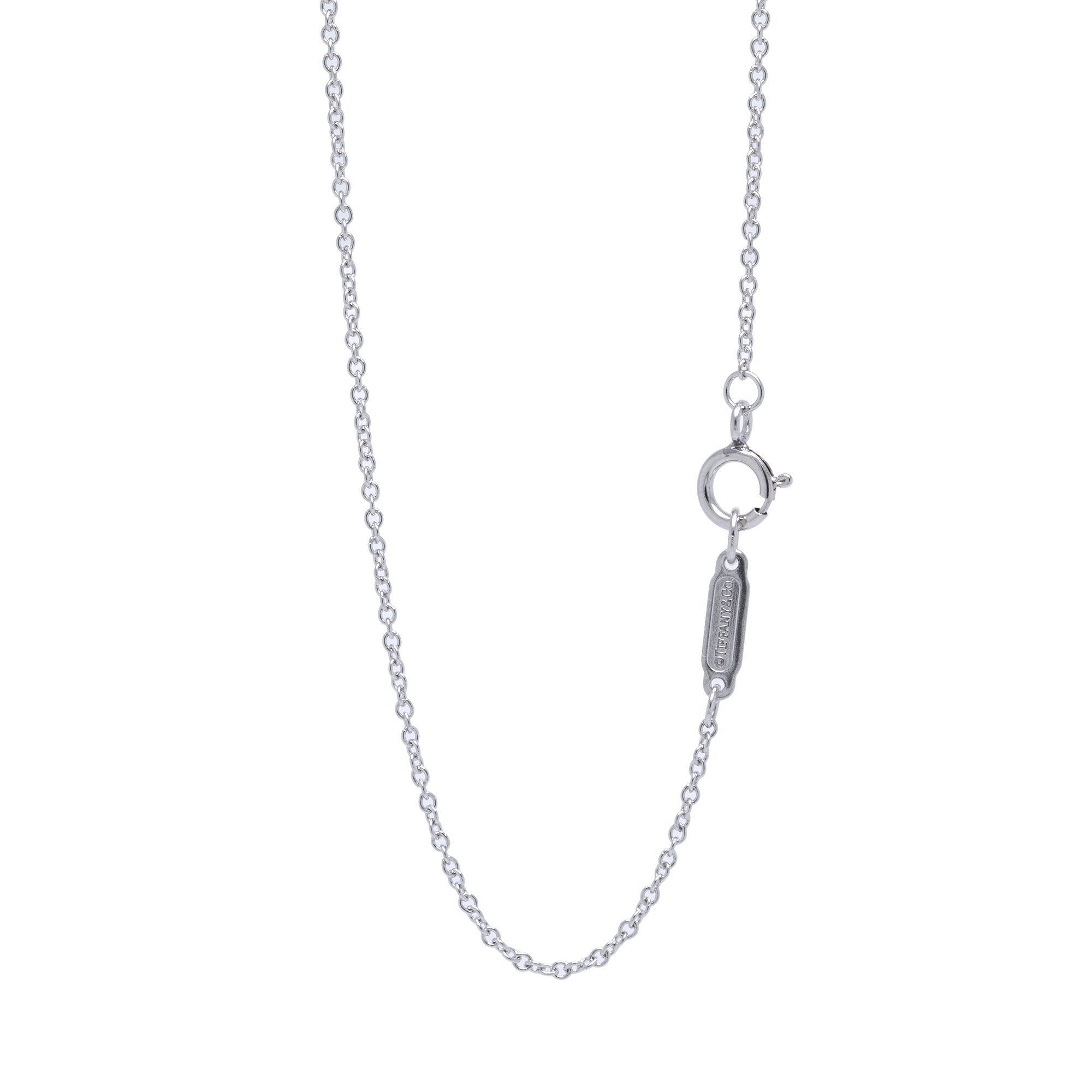 Tiffany & Co. Platinum Diamond Solitaire Pendant Necklace