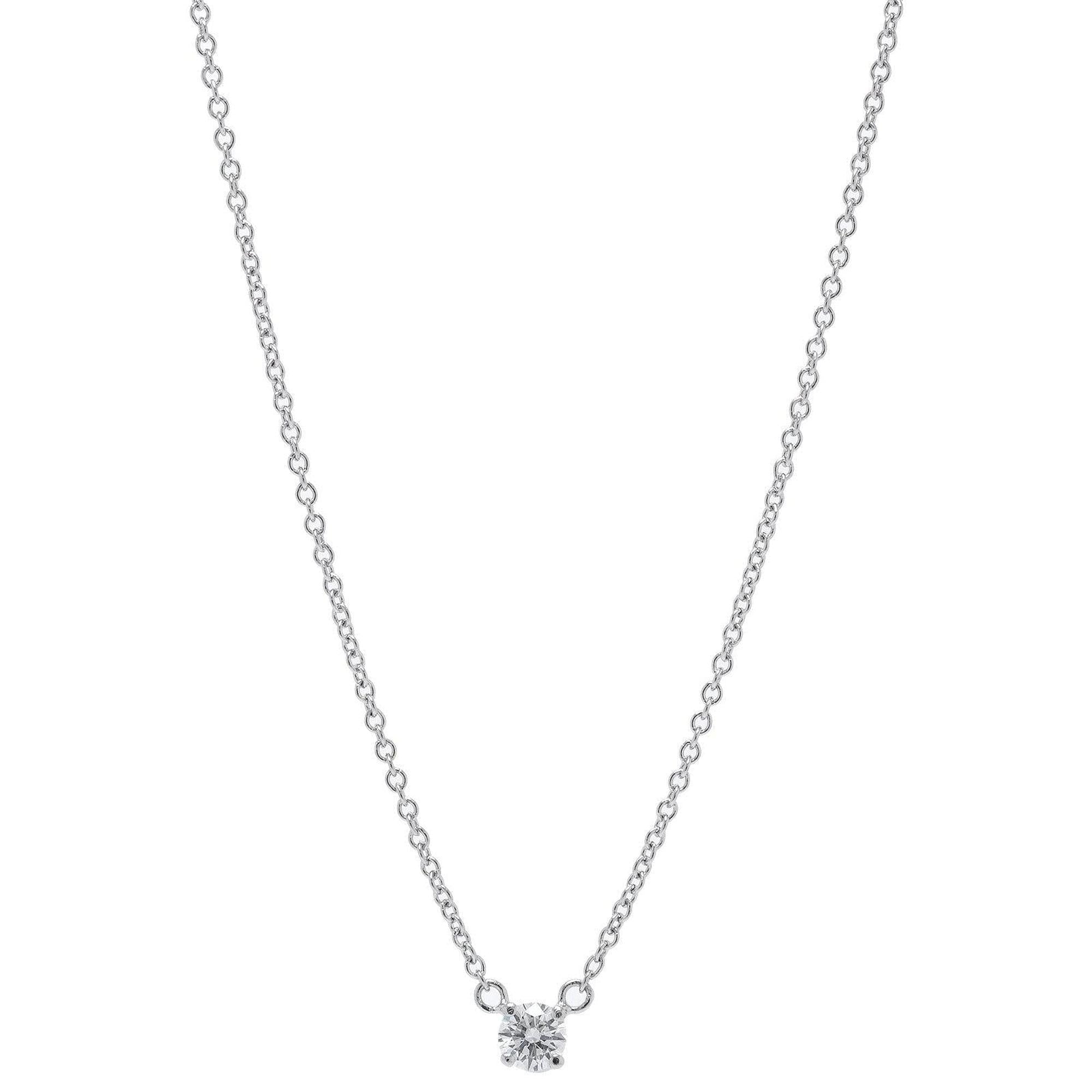 Tiffany & Co. Platinum Diamond Solitaire Pendant Necklace