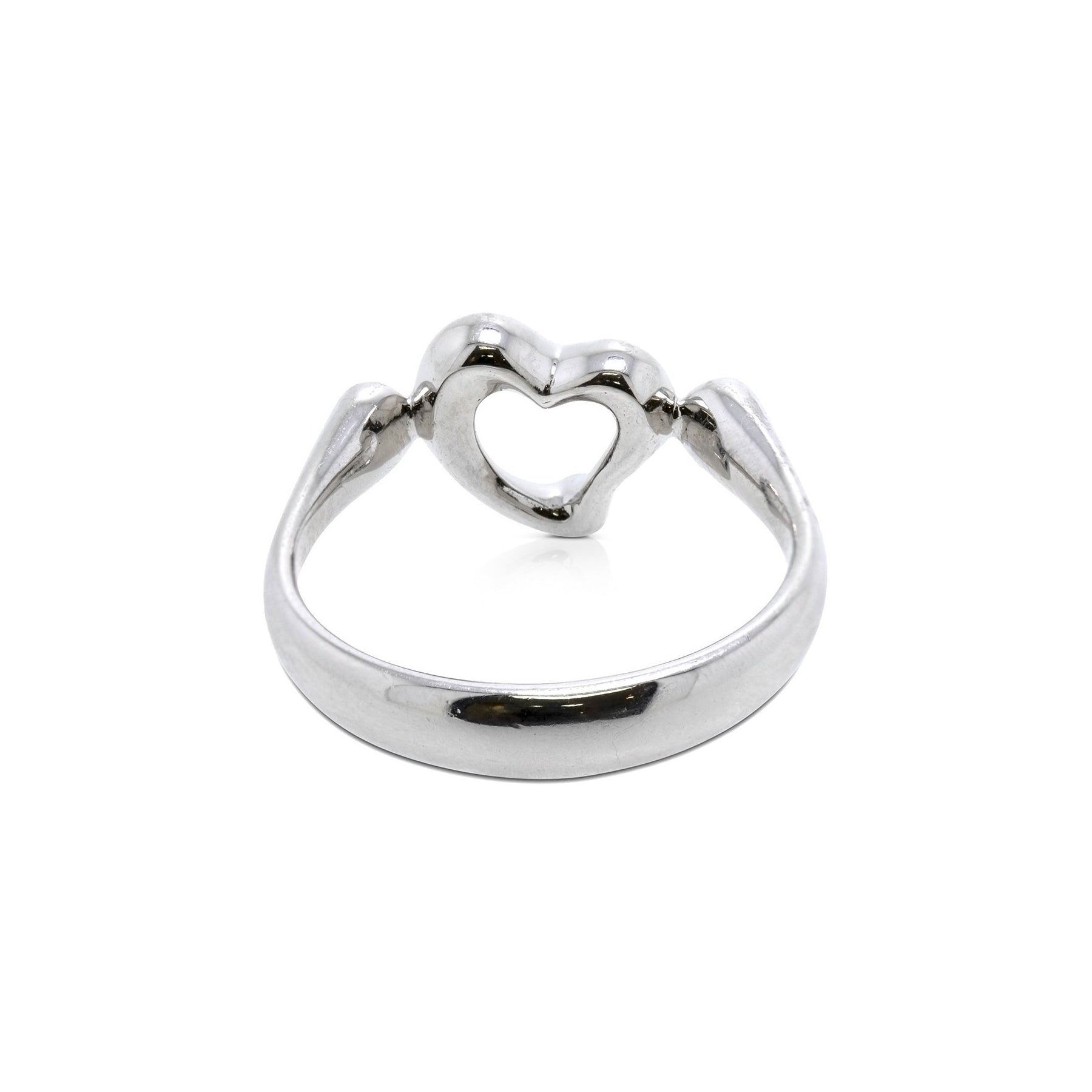 Tiffany & Co. Platinum Elsa Peretti Mini Open Heart Diamond Ring