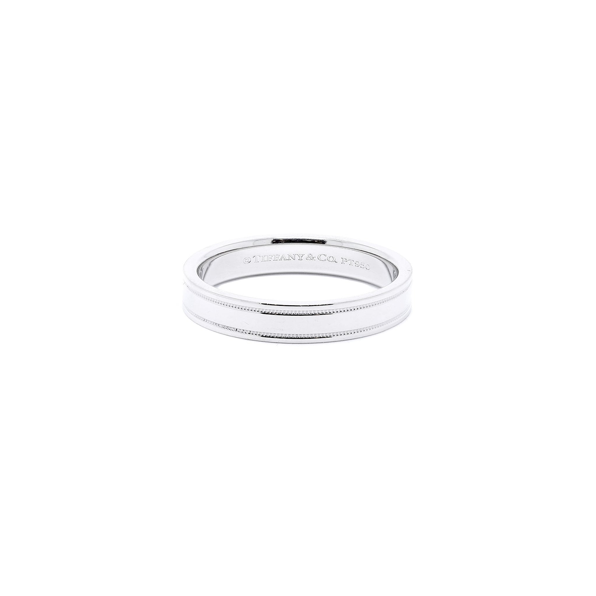 Tiffany & Co. Platinum Essential Double Milgrain Wedding Band Ring