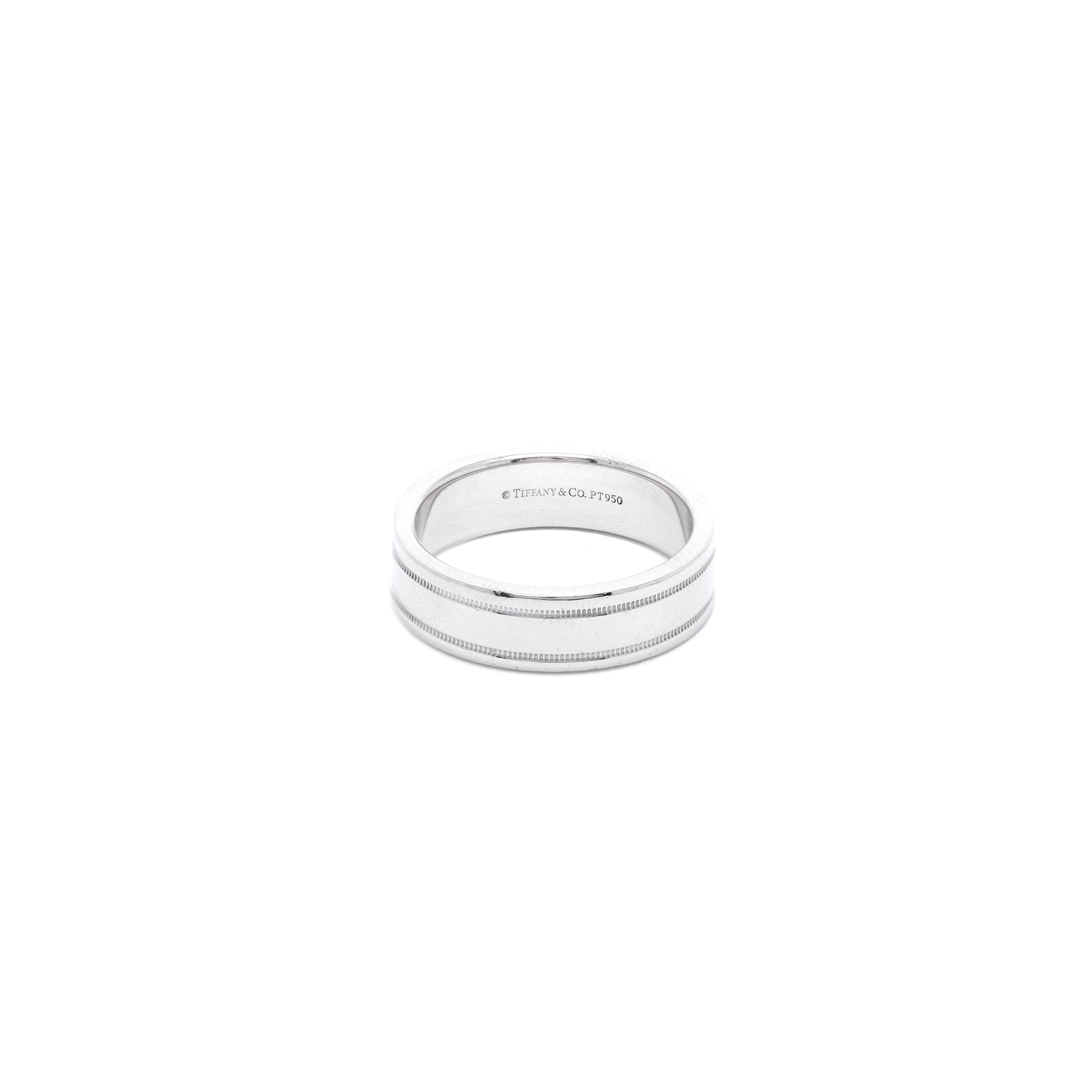 Tiffany & Co. Platinum Essential Double Milgrain Wedding Band Ring