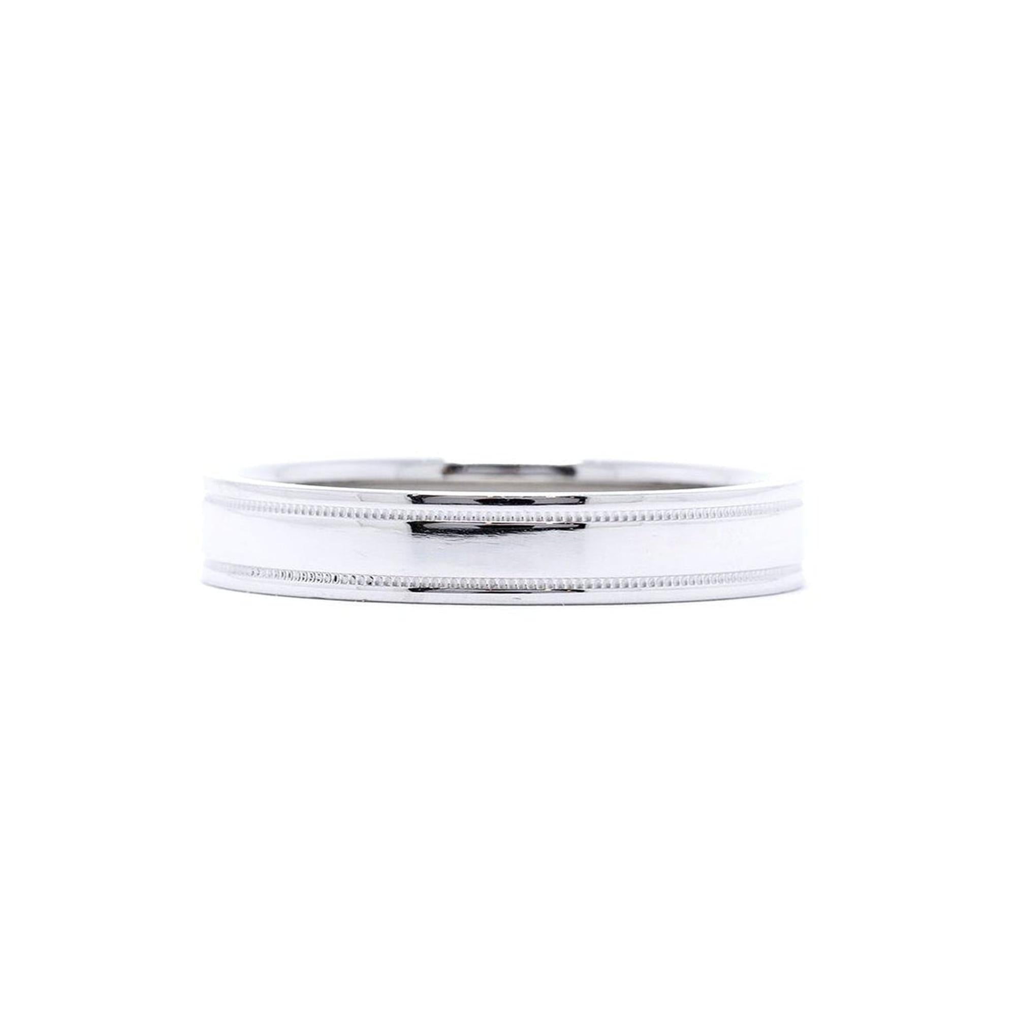 Tiffany & Co. Platinum Essential Double Milgrain Wedding Band Ring