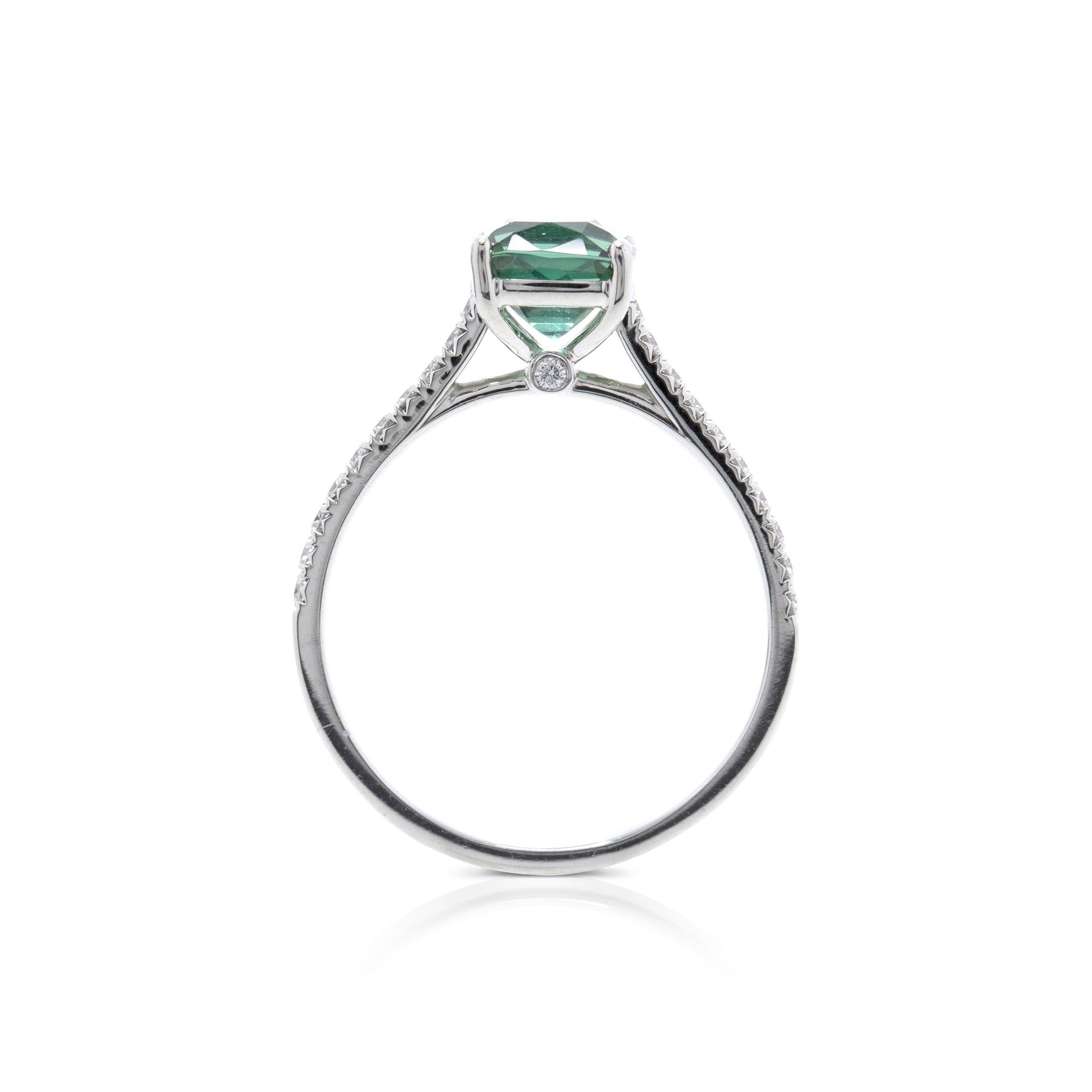 Tiffany & Co. Platinum Green Tourmaline Legacy Ring