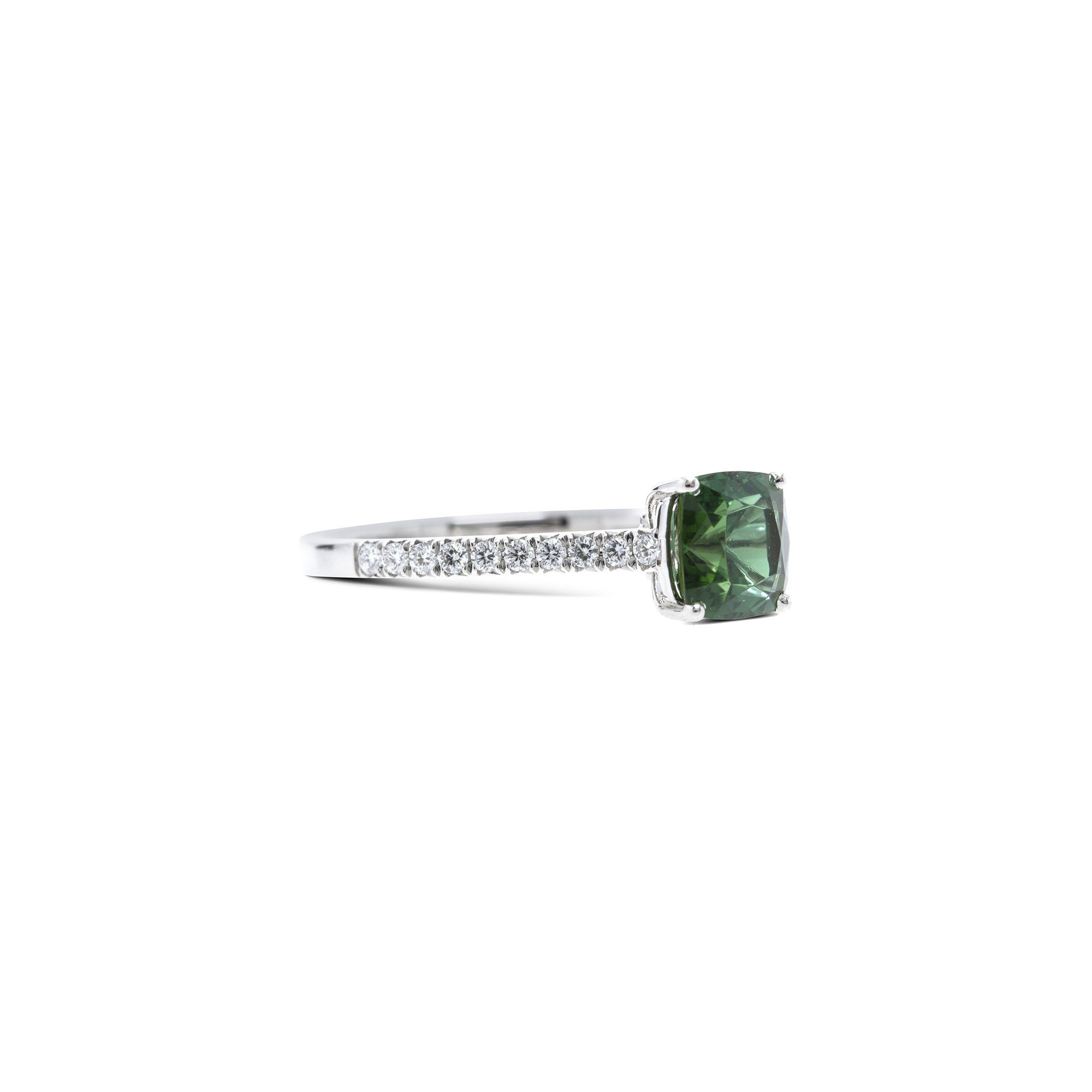 Tiffany & Co. Platinum Green Tourmaline Legacy Ring