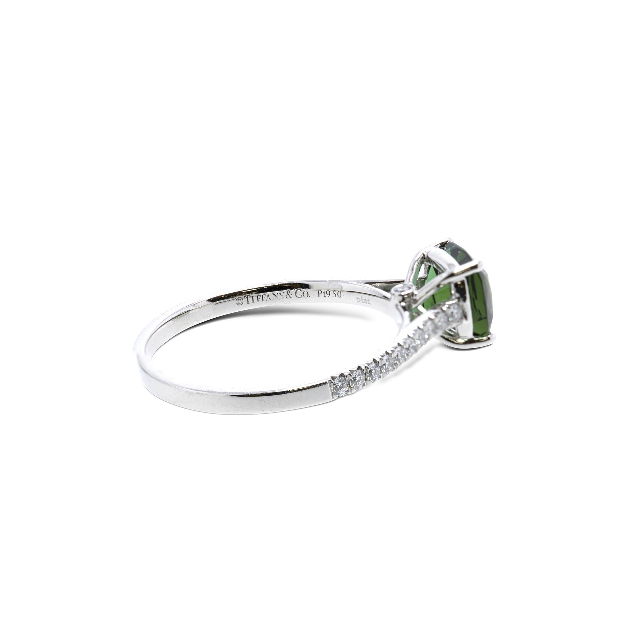 Tiffany & Co. Platinum Green Tourmaline Legacy Ring