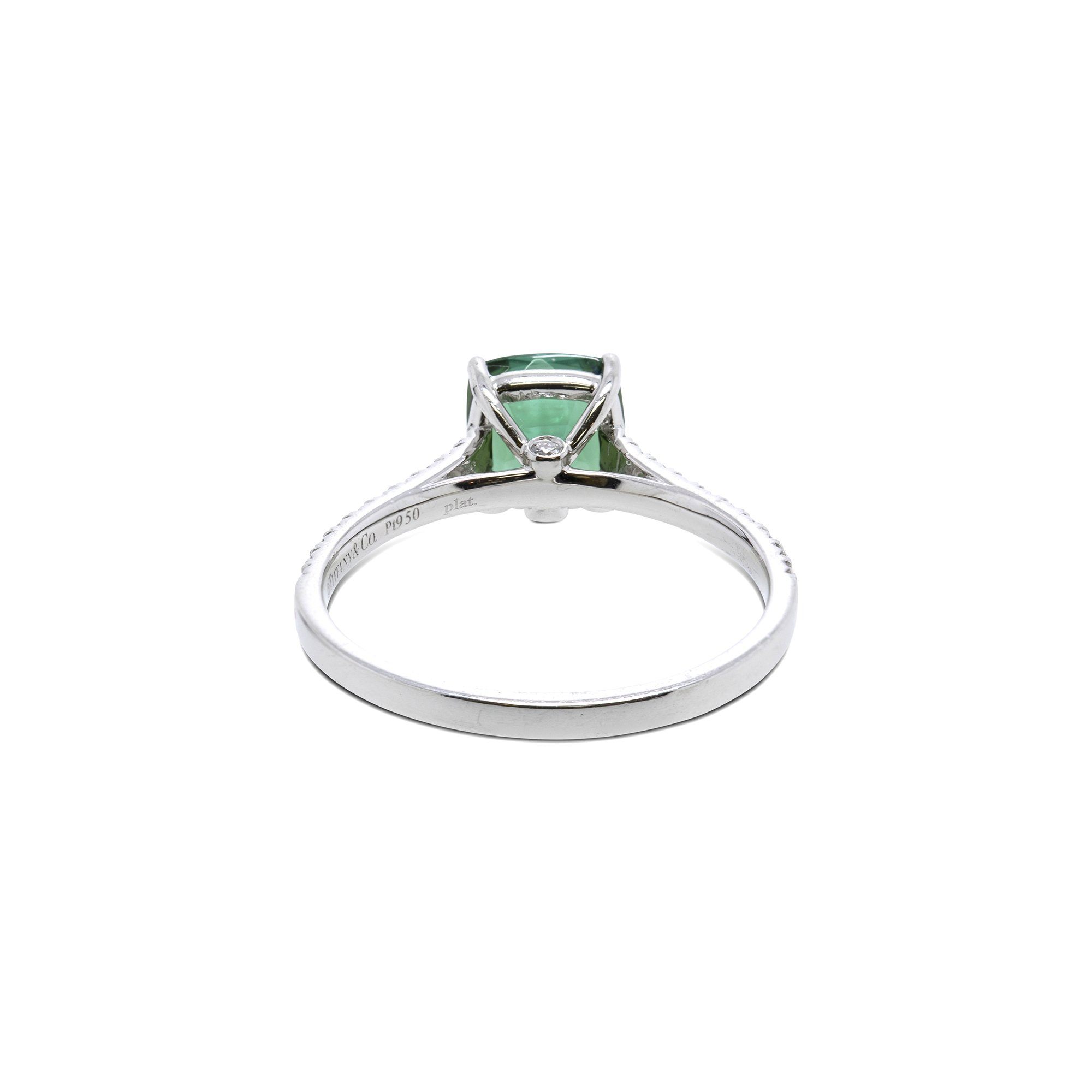Tiffany & Co. Platinum Green Tourmaline Legacy Ring