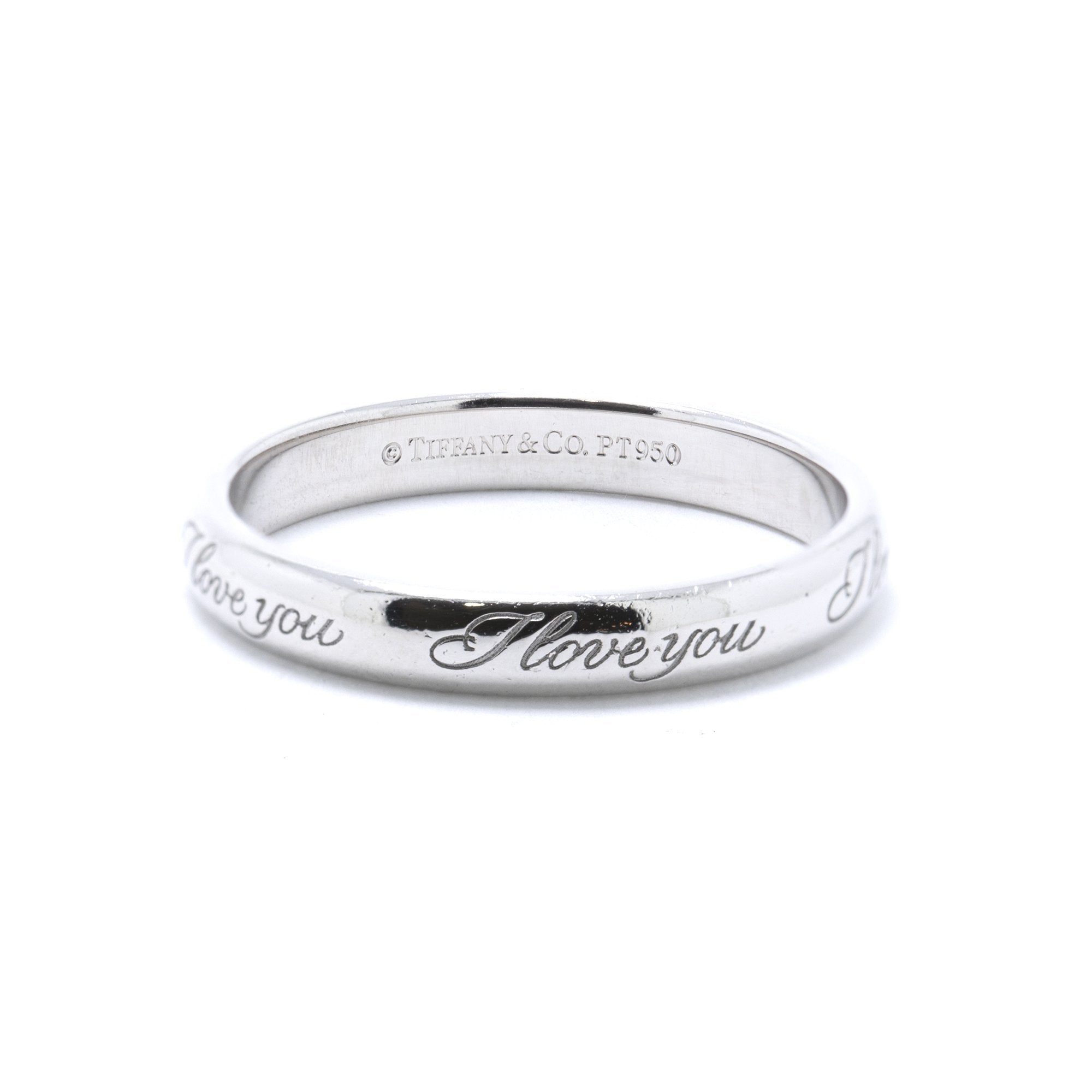 Tiffany & Co. Platinum Notes "I Love You" Ring