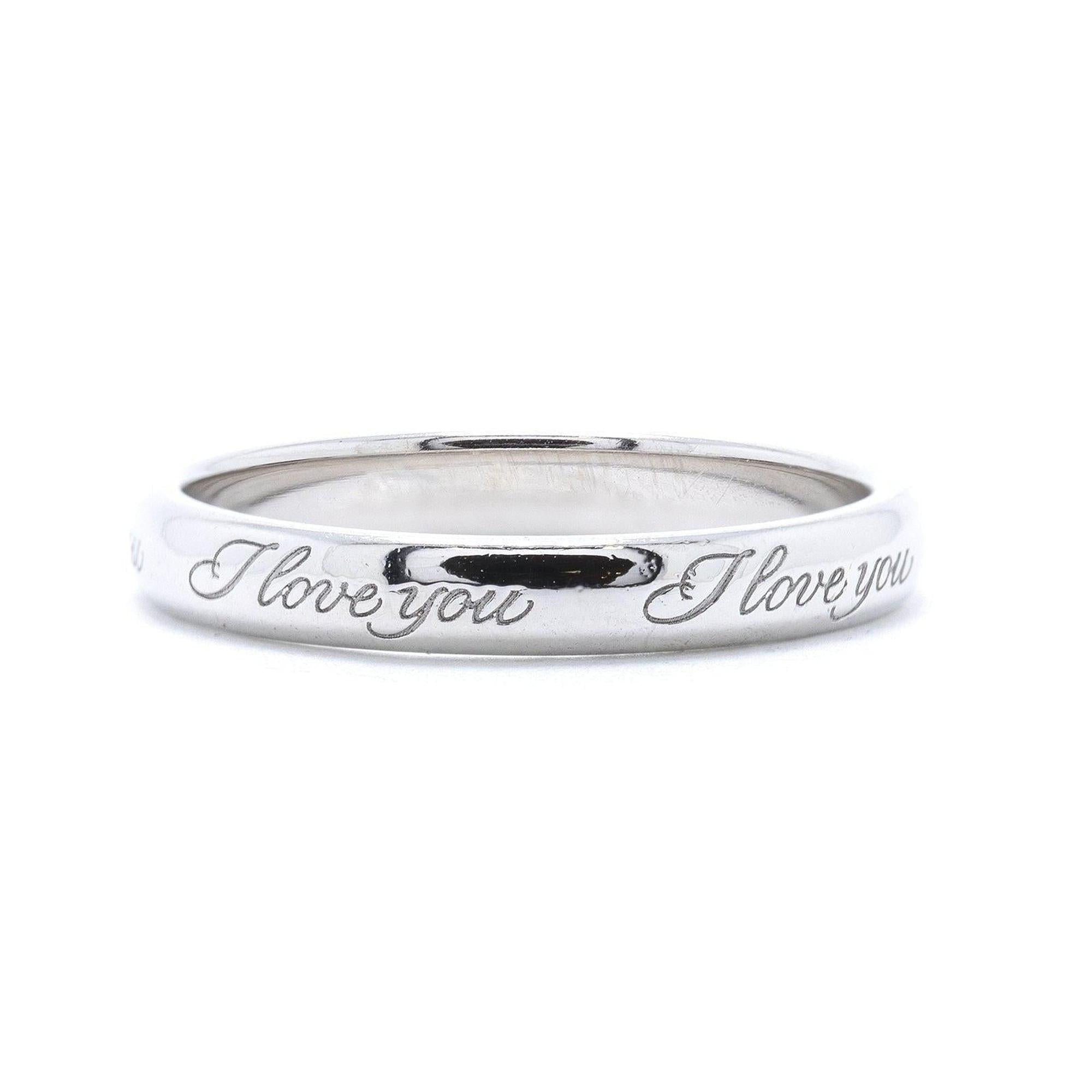 Tiffany & Co. Platinum Notes "I Love You" Ring