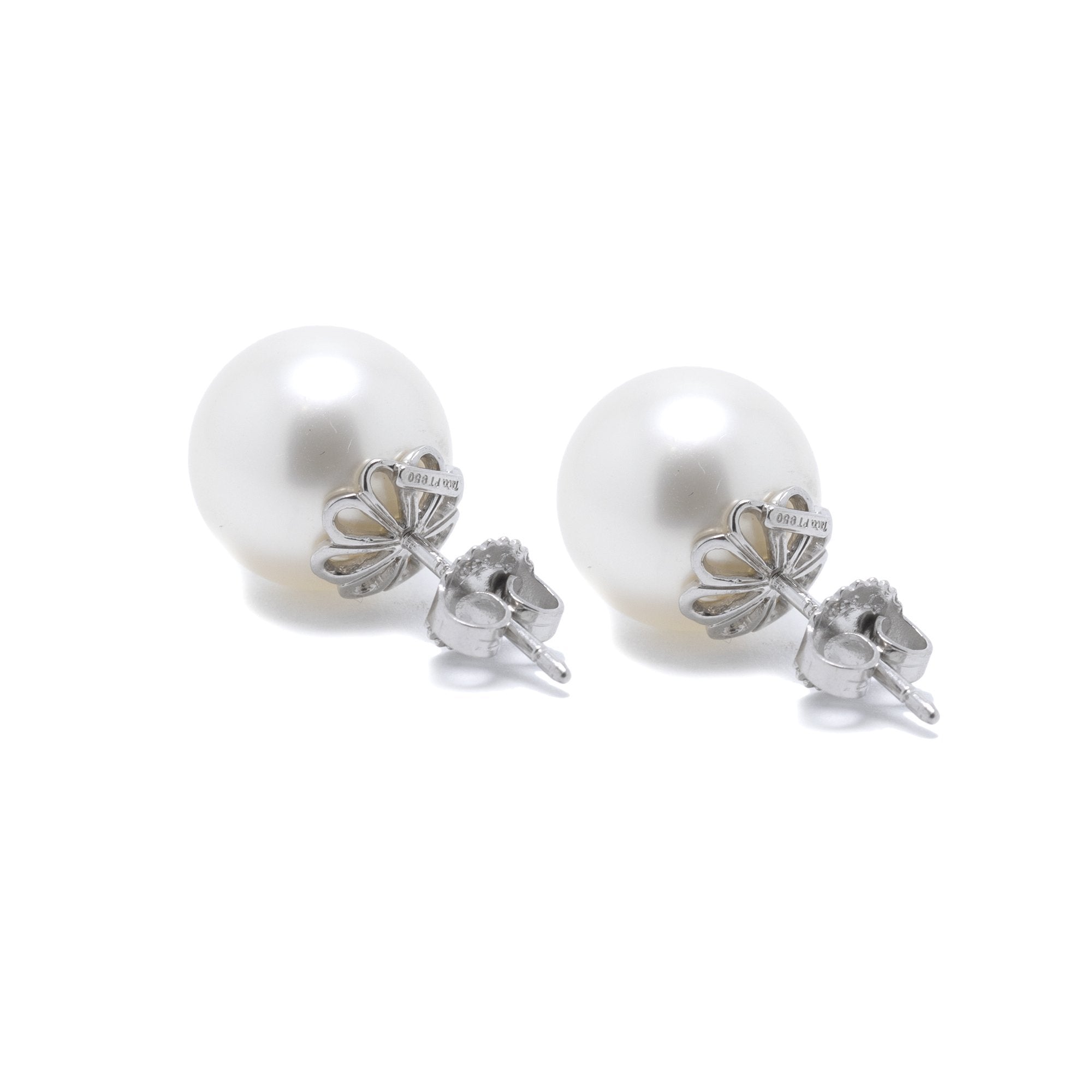 Tiffany & Co. Platinum South Sea Pearl Stud Earrings
