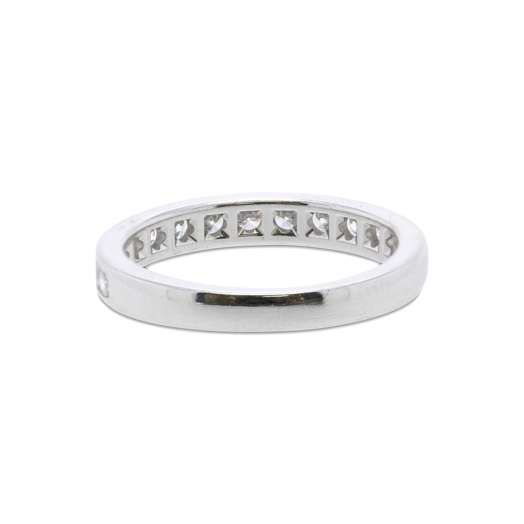 Tiffany & Co. Platinum and Diamond Half Circle Wedding Band Ring