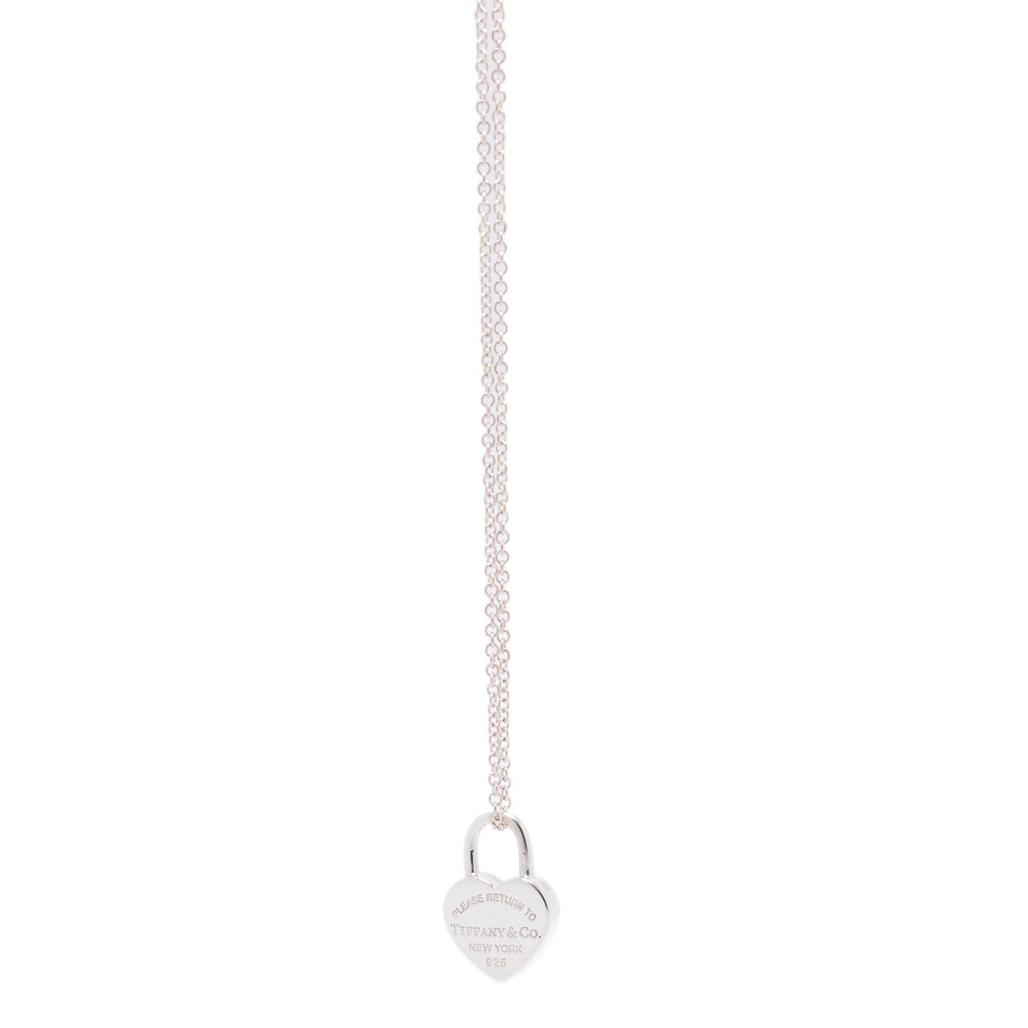 Tiffany & Co. Return To Tiffany Mini Heart Lock Pendant Necklace