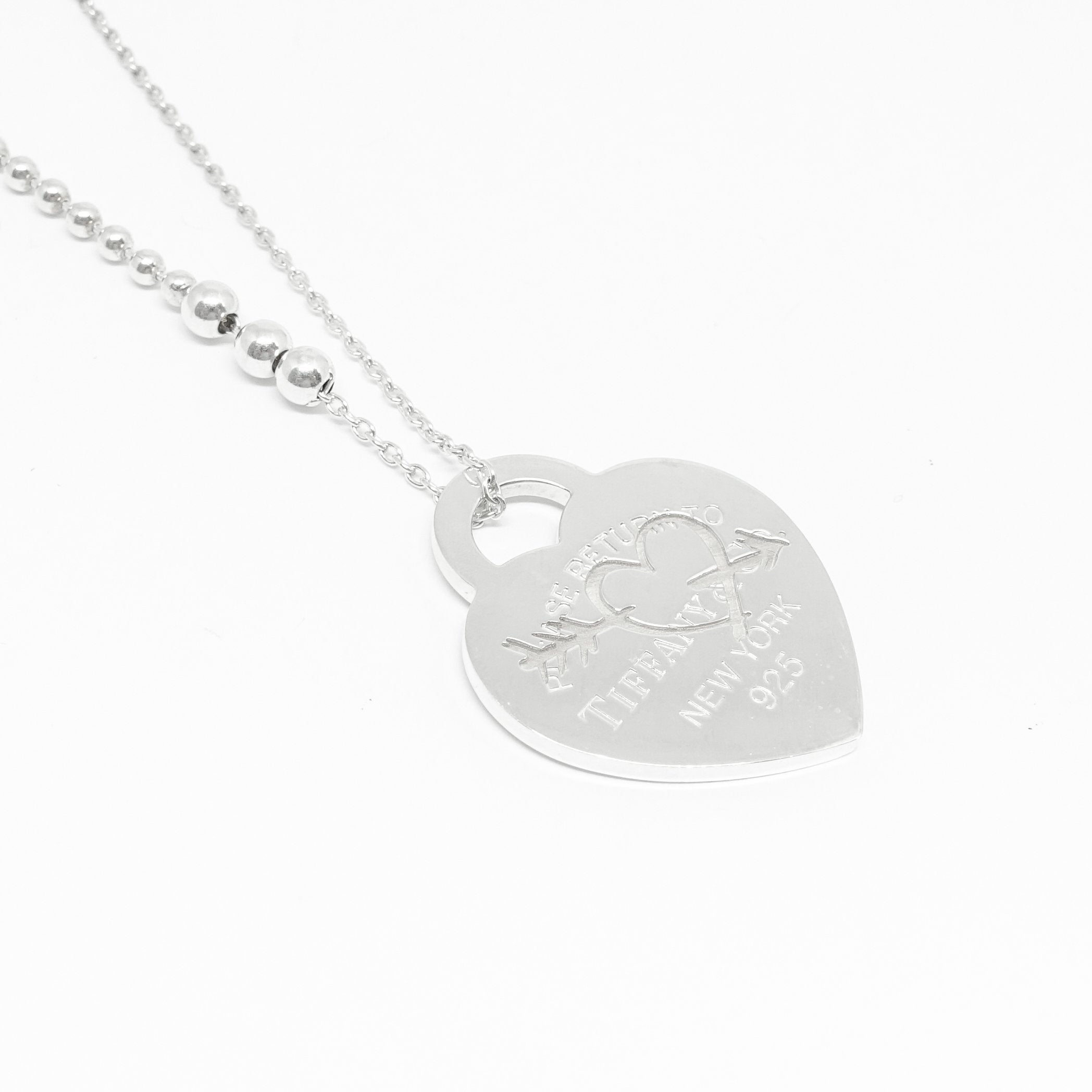Tiffany & Co. Return to Tiffany Etched Heart and Arrow Pendant Necklace