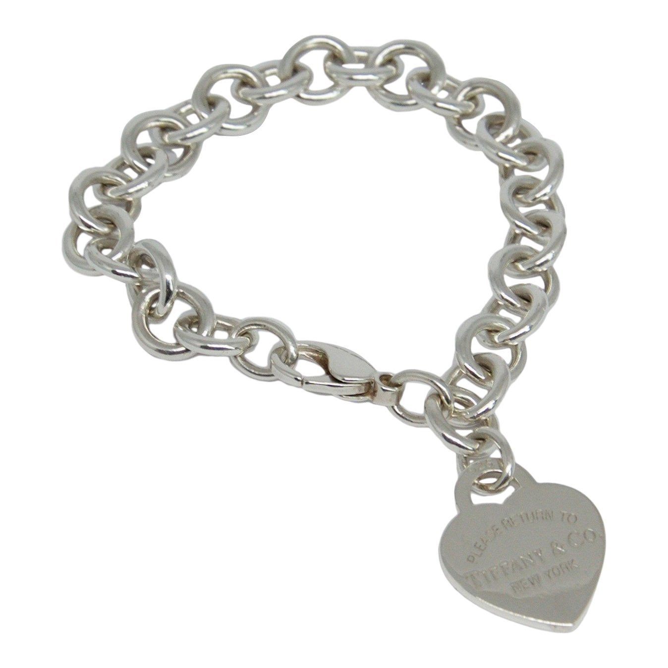 Tiffany & Co. Return to Tiffany Heart Tag Charm Bracelet with Blue Enamel