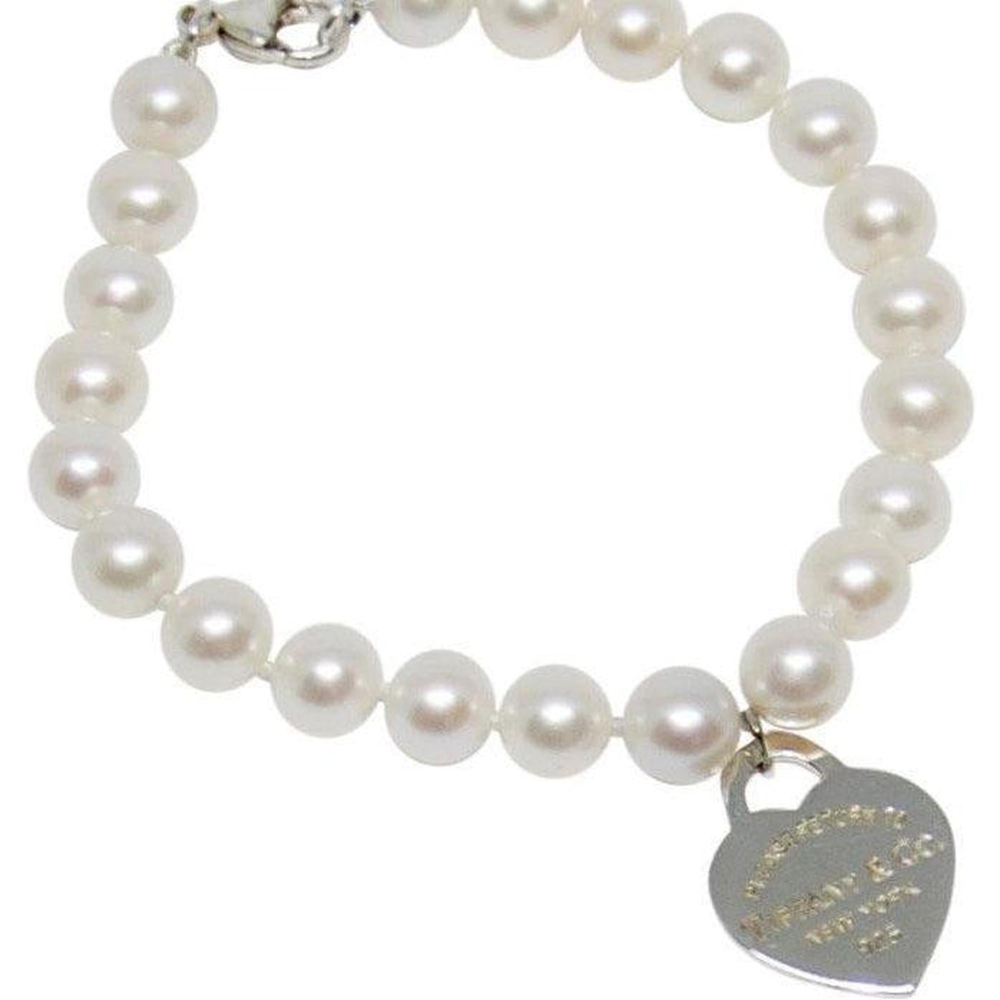 Tiffany & Co. Return to Tiffany Heart Tag Pearl Bracelet