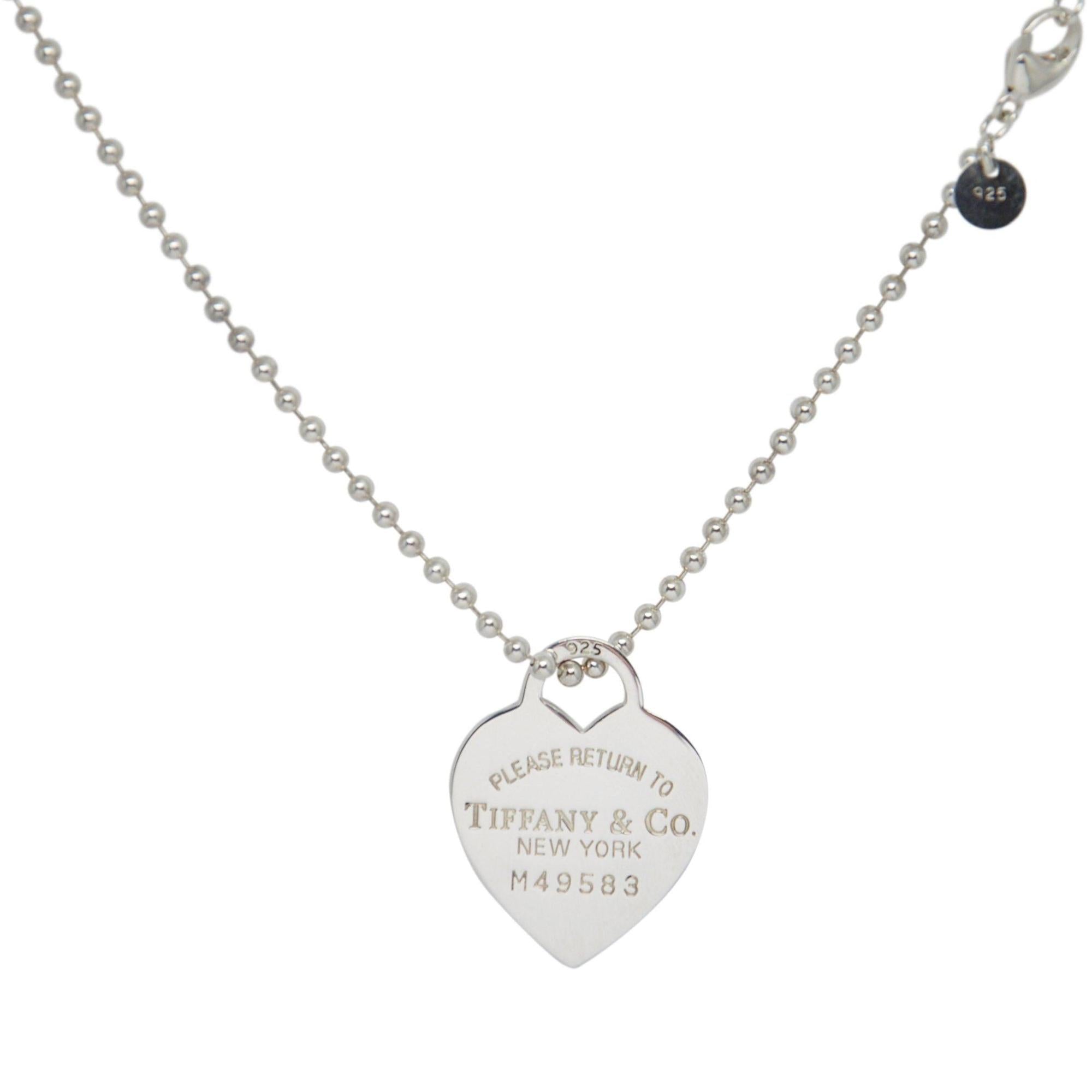 Tiffany & Co. Return to Tiffany Large Heart Tag Pendant on Beaded Chain