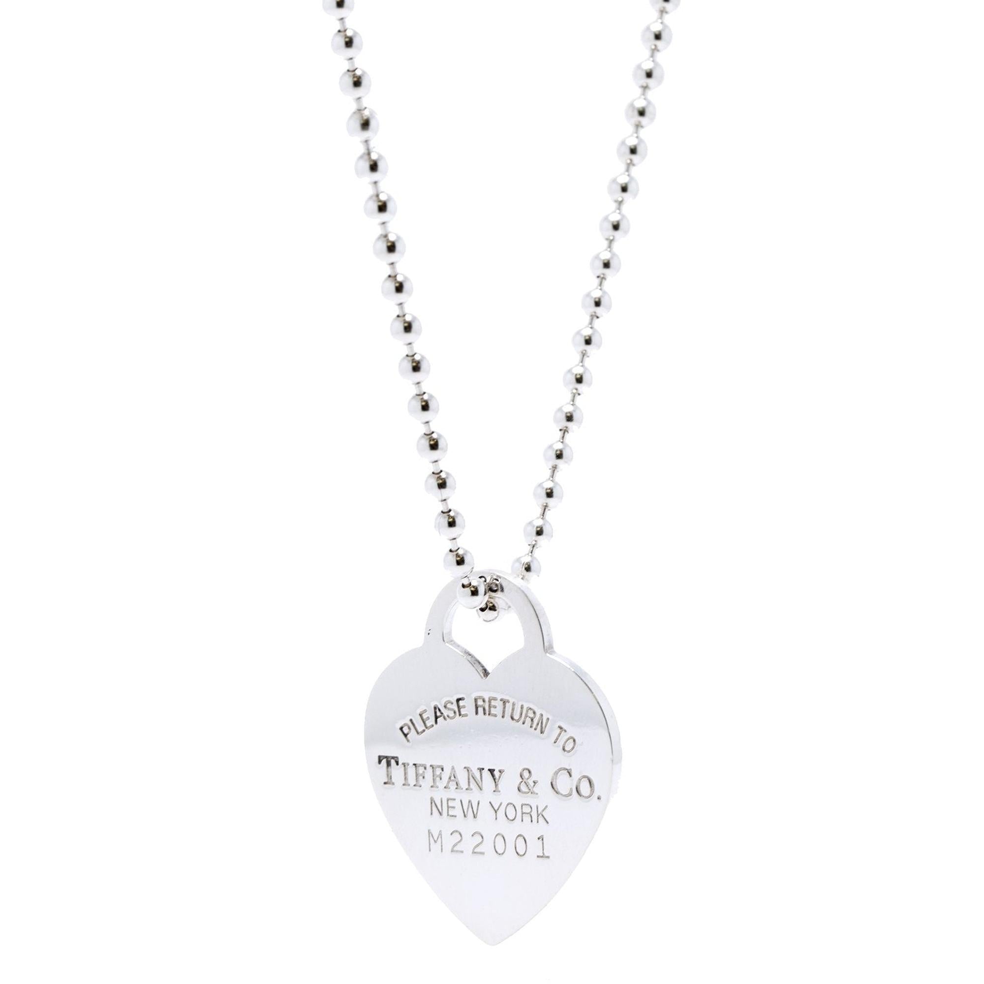 Tiffany & Co. Return to Tiffany Large Heart Tag Pendant on Beaded Chain