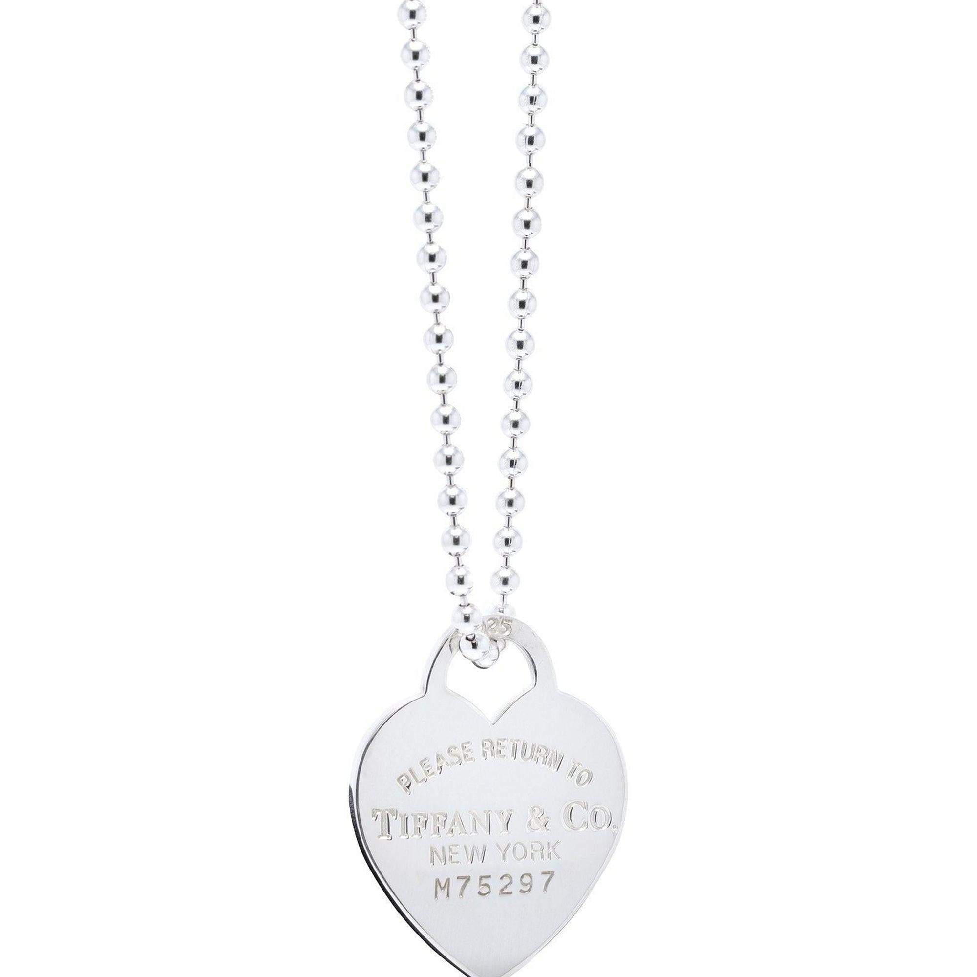 Tiffany & Co. Return to Tiffany Large Heart Tag Pendant on Beaded Chain
