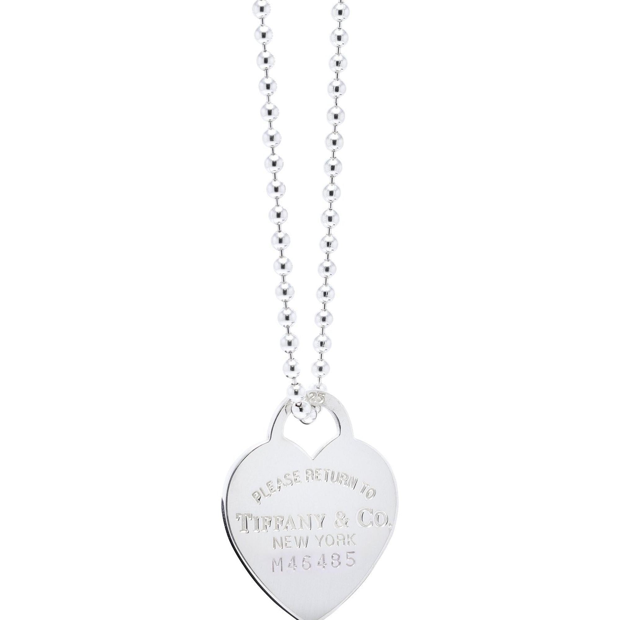Tiffany & Co. Return to Tiffany Large Heart Tag Pendant on Beaded Chain