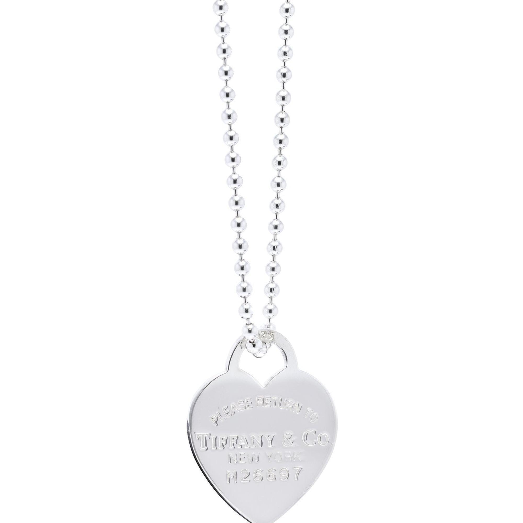 Tiffany & Co. Return to Tiffany Large Heart Tag Pendant on Beaded Chain