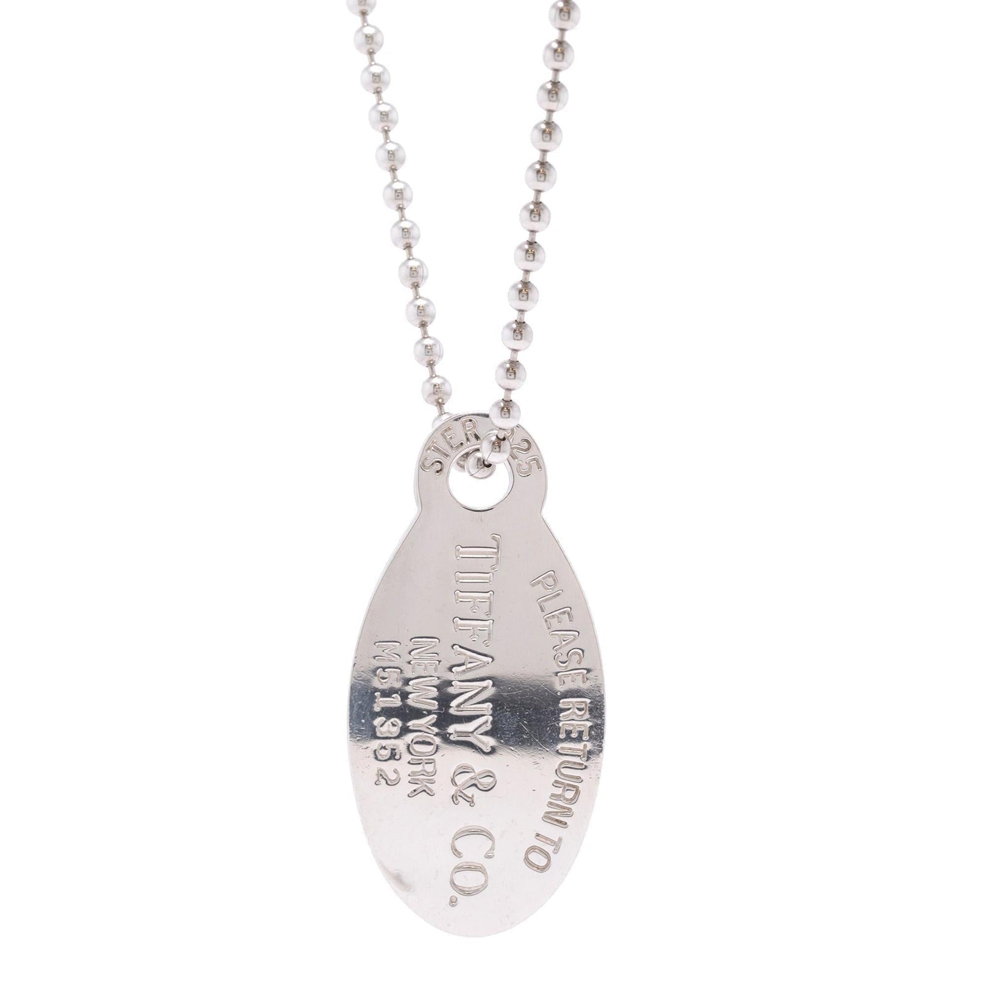 Tiffany & Co. Return to Tiffany Large Oval Tag Pendant Necklace
