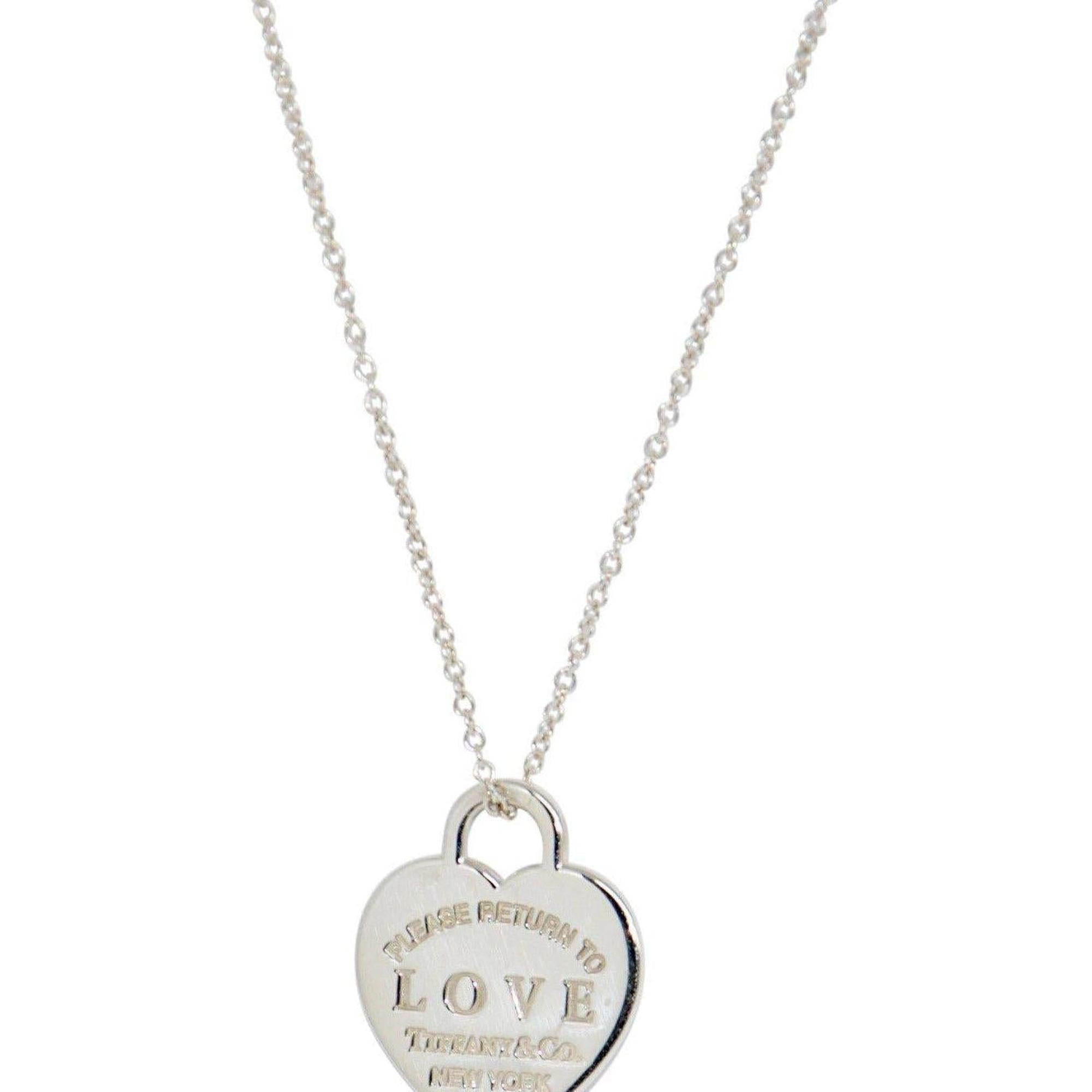 Tiffany & Co. Return to Tiffany Love Heart Tag Pendant Necklace with Blue Enamel
