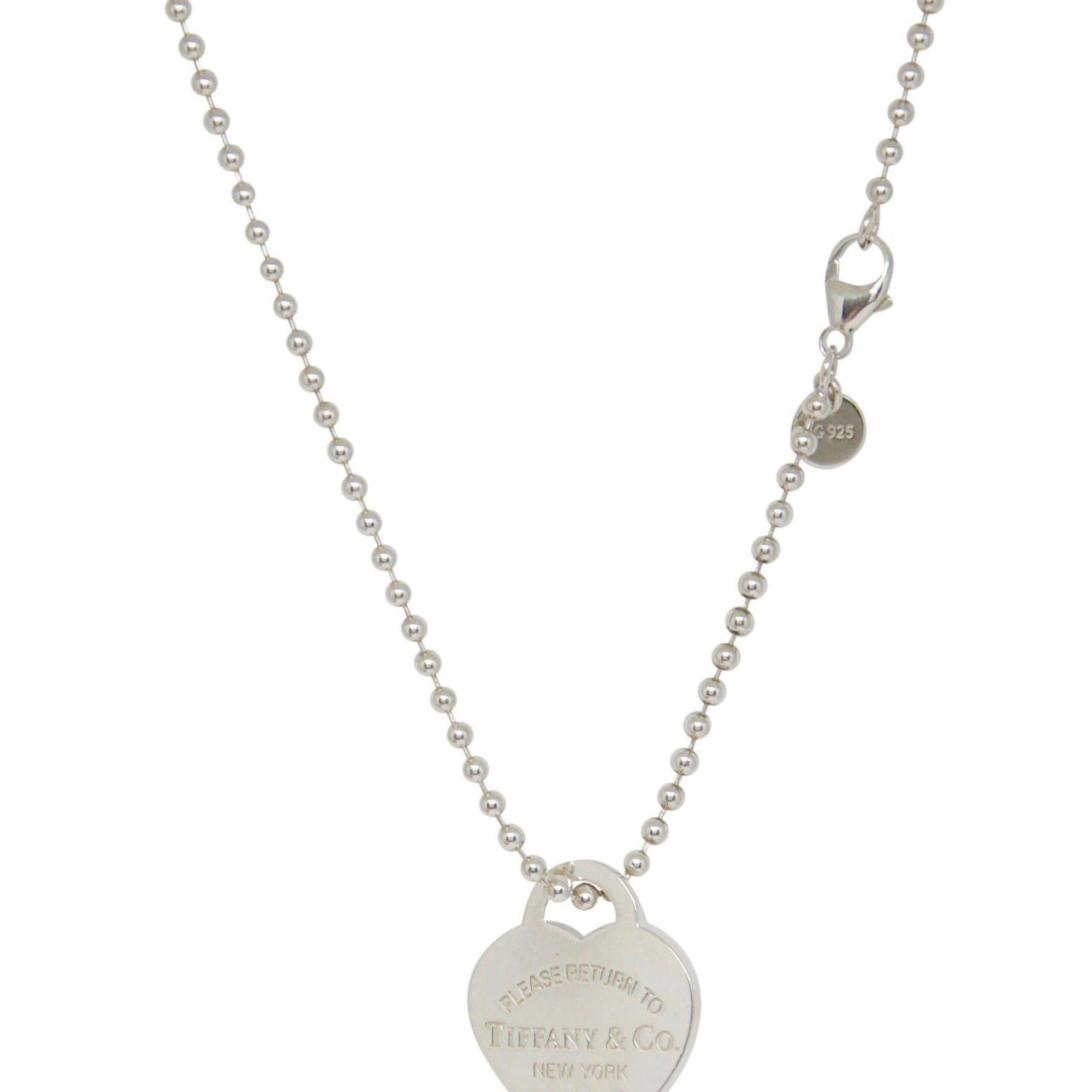 Tiffany & Co. Return to Tiffany Medium Heart Tag Pendant on Beaded Chain