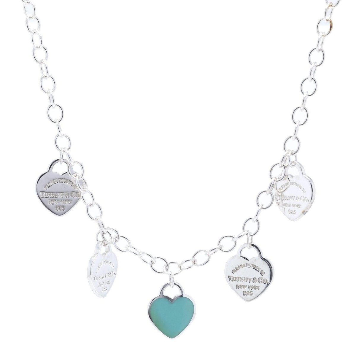 Tiffany & Co. Return to Tiffany Multi Mini Heart Tag Necklace with