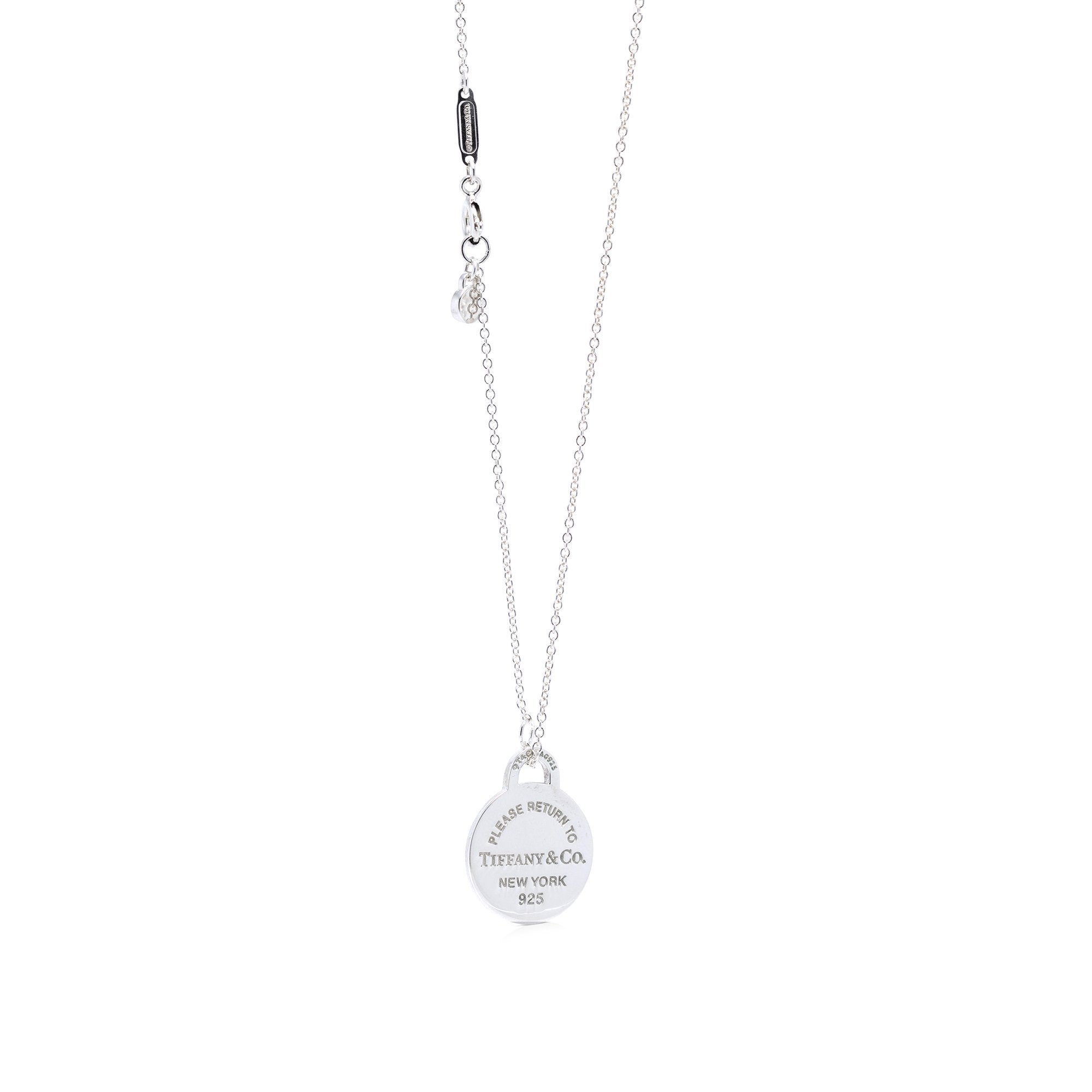 Tiffany & Co. Return to Tiffany Round Heart Pendant Necklace with Blue Enamel