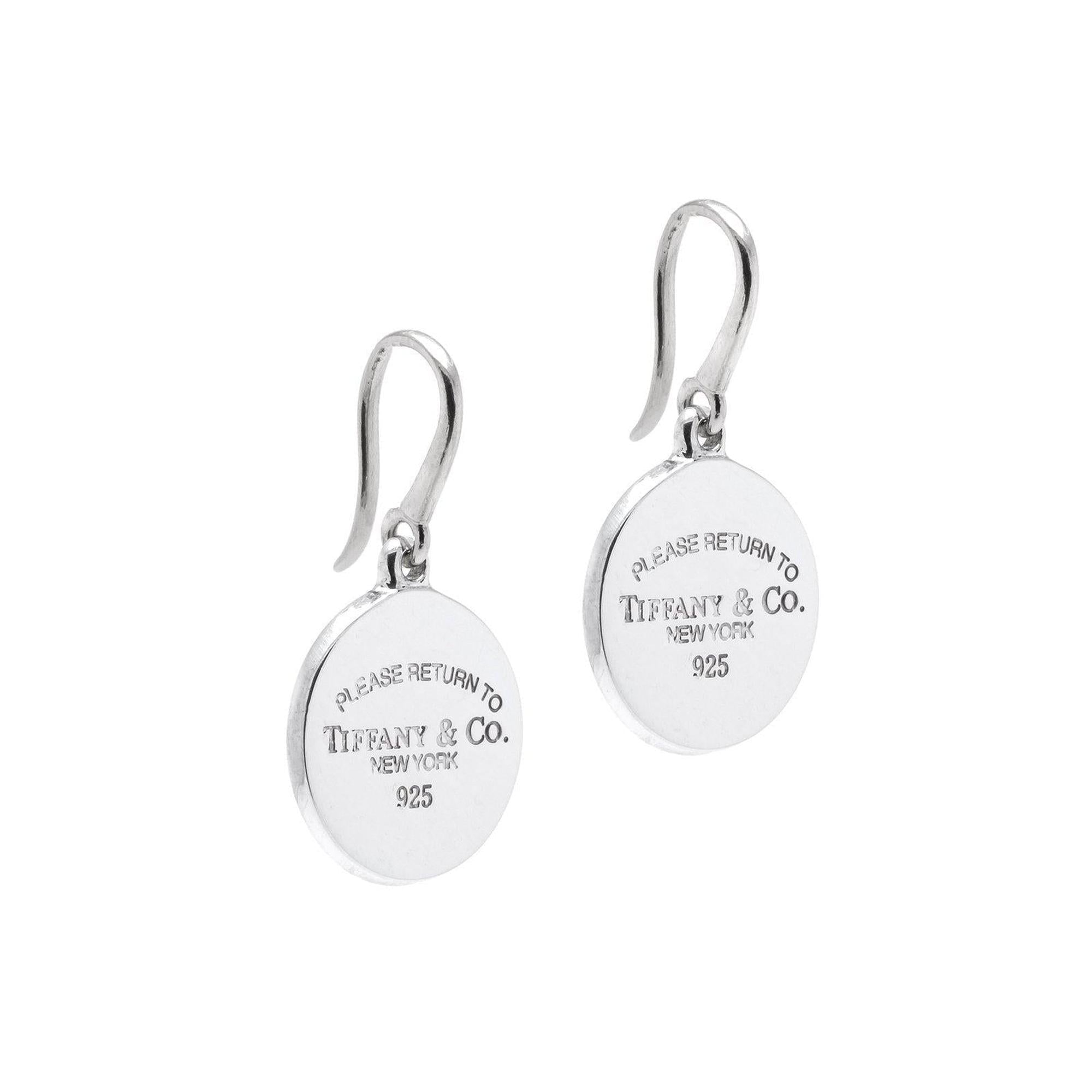 Tiffany & Co. Return to Tiffany Round Tag Drop Earrings