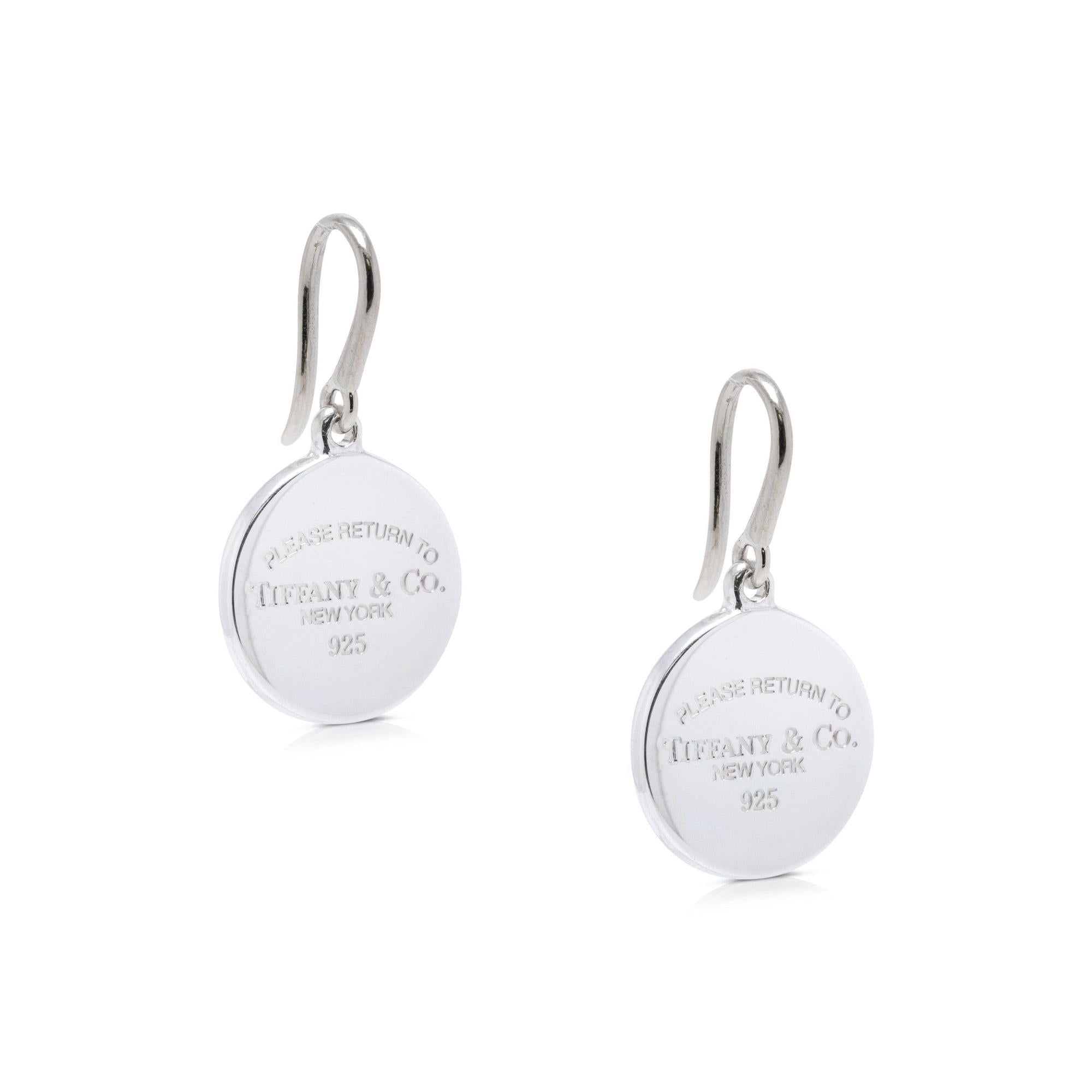 Tiffany & Co. Return to Tiffany Round Tag Drop Earrings