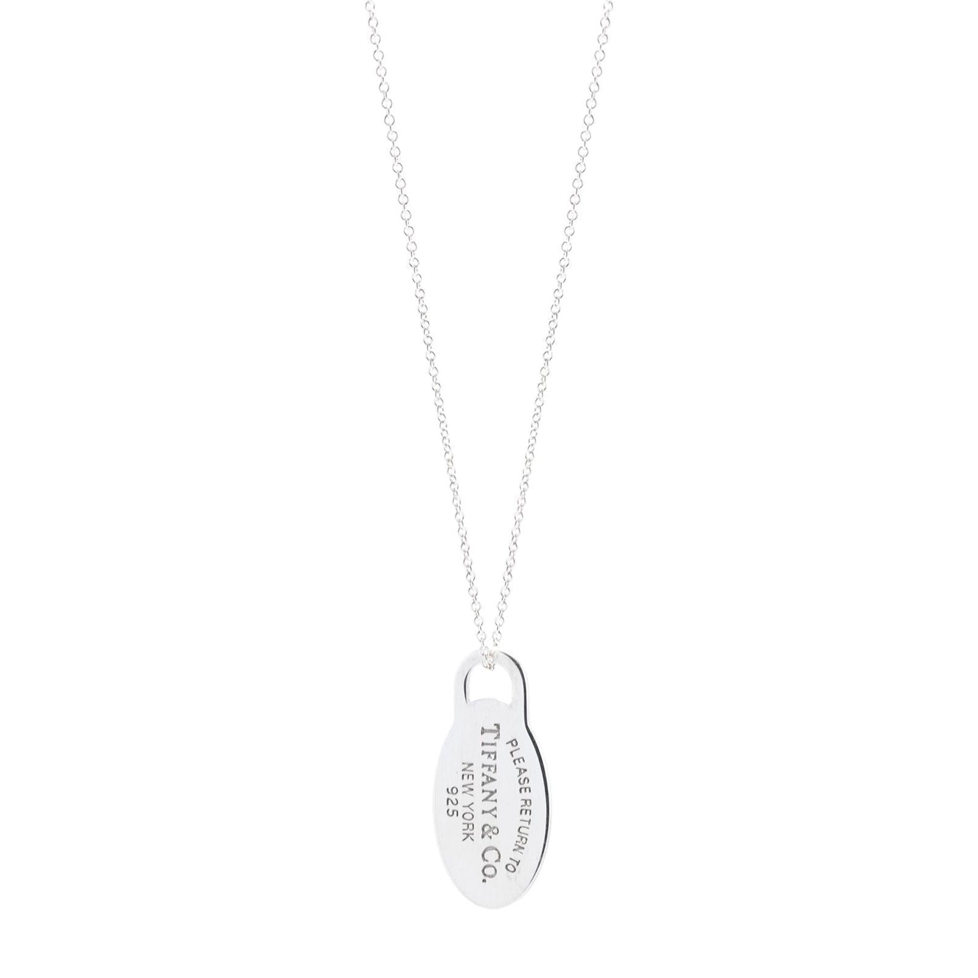Tiffany & Co. Return to Tiffany Small Oval Tag Pendant Necklace
