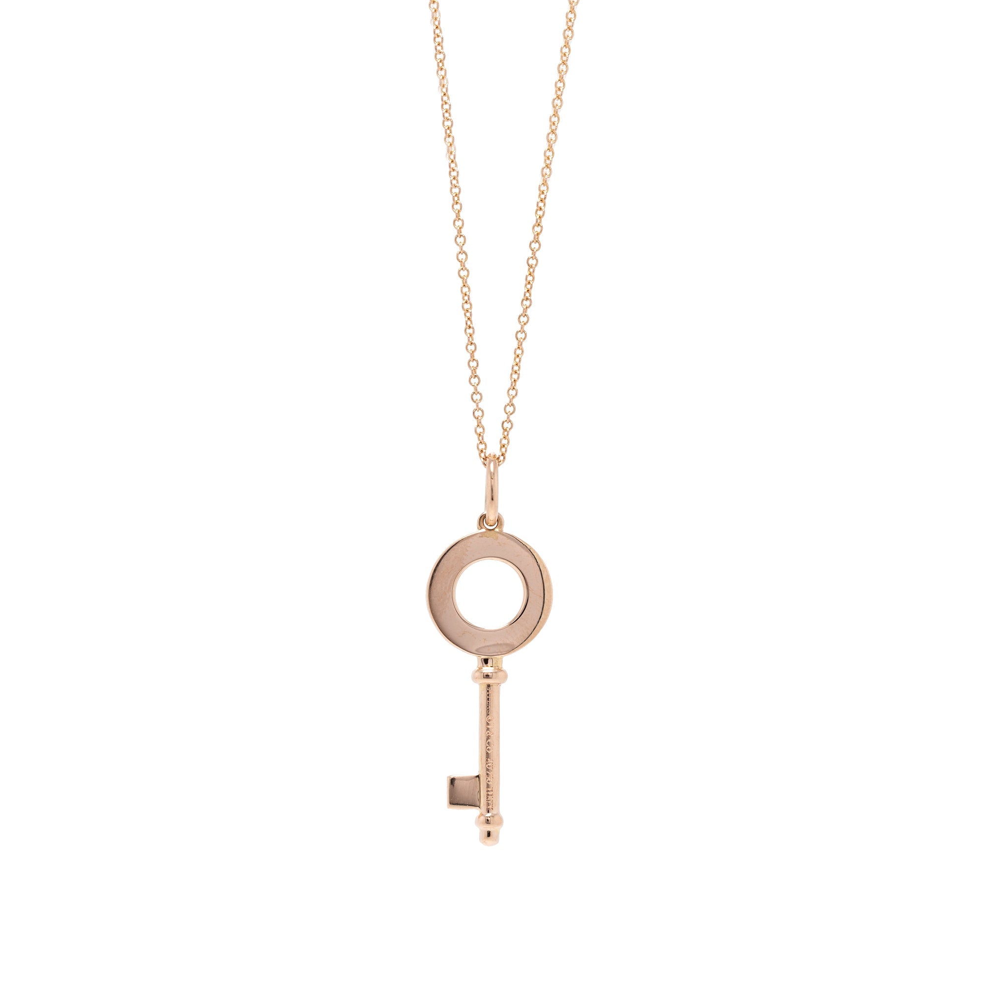 Tiffany & Co. Rose Gold Atlas Key Pendant Necklace
