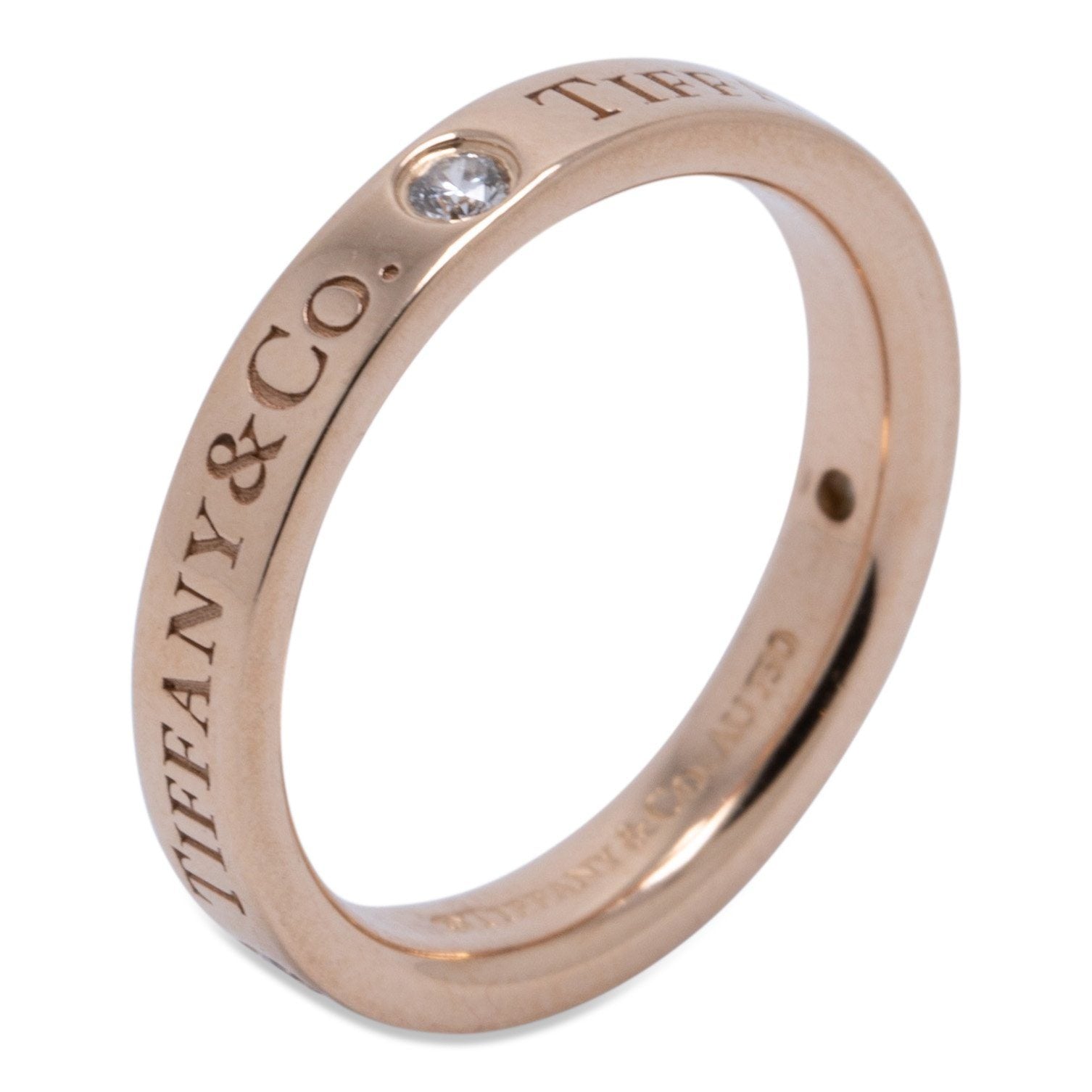 Tiffany & Co. Rose Gold Band Ring with 3 Diamonds