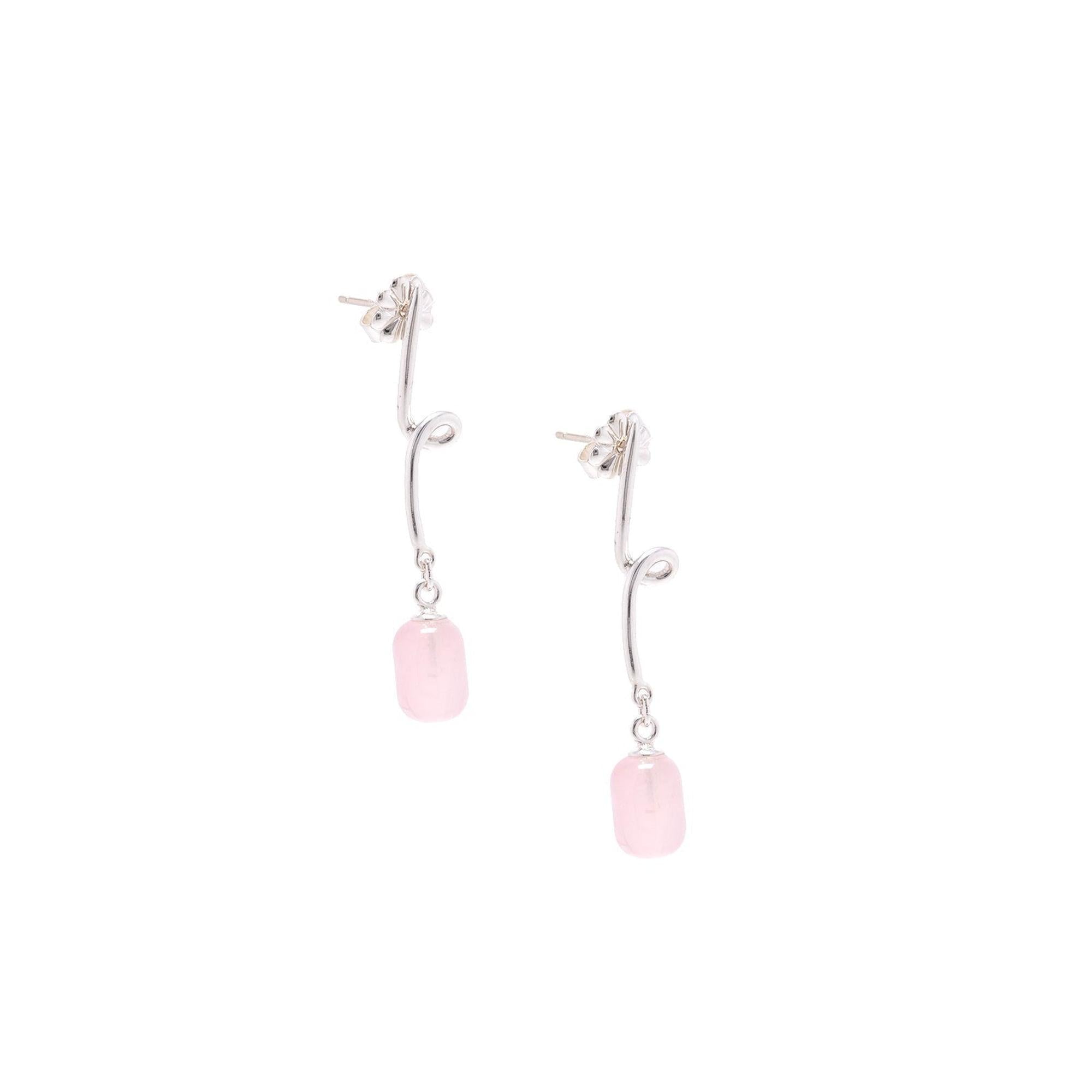 Tiffany & Co. Rose Quartz Twirl Drop Earrings