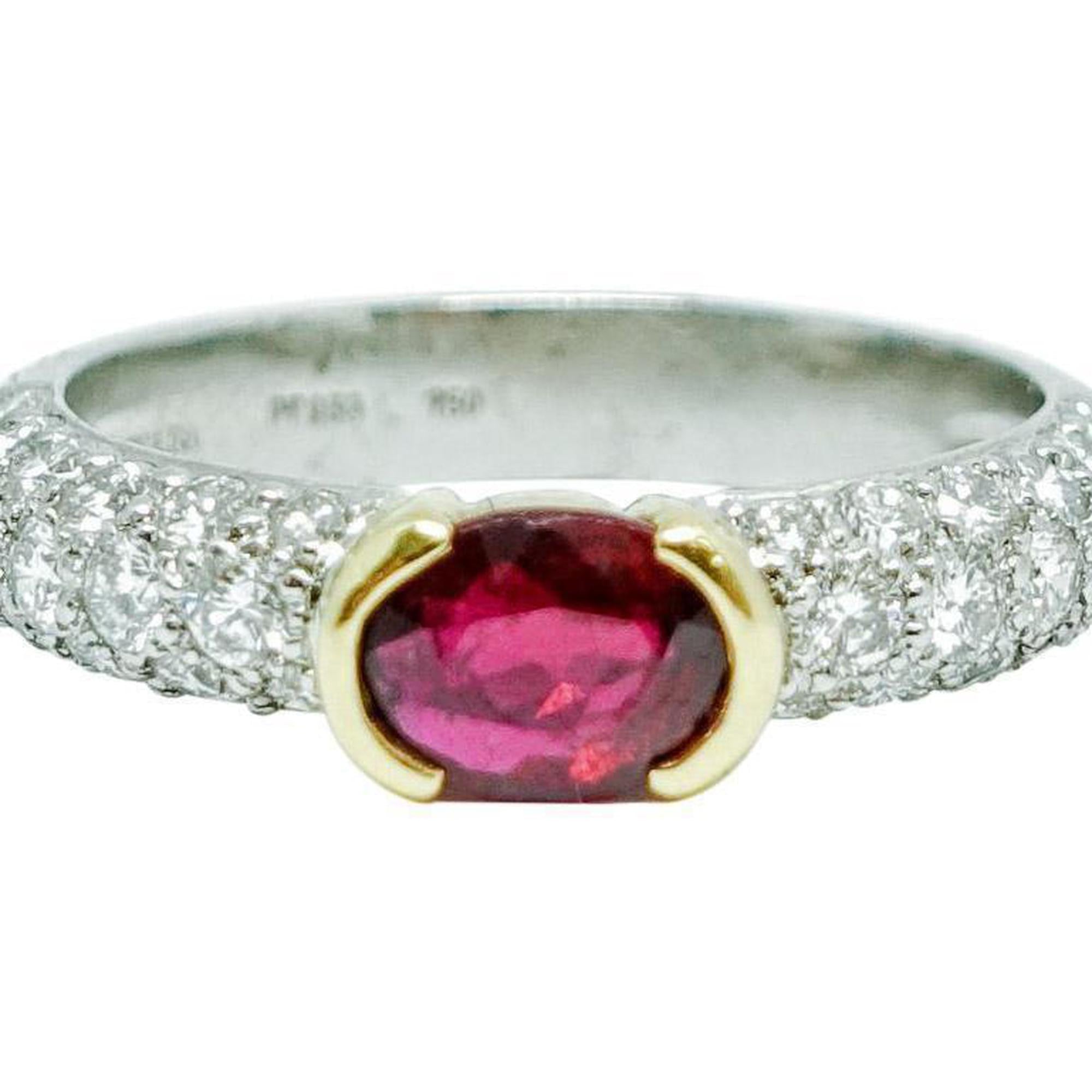 Tiffany & Co. Ruby and Pave Diamond Ring