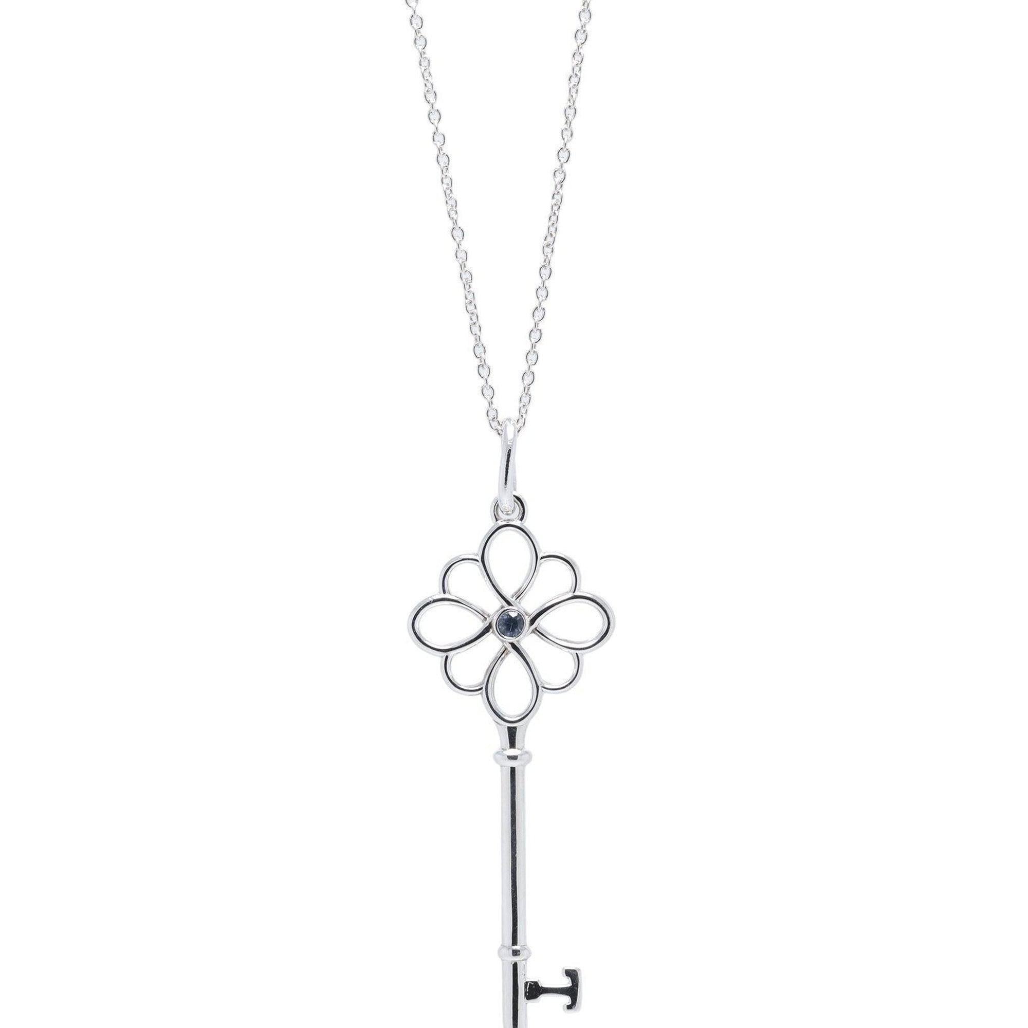 Tiffany & Co. Sapphire Key Pendant Necklace