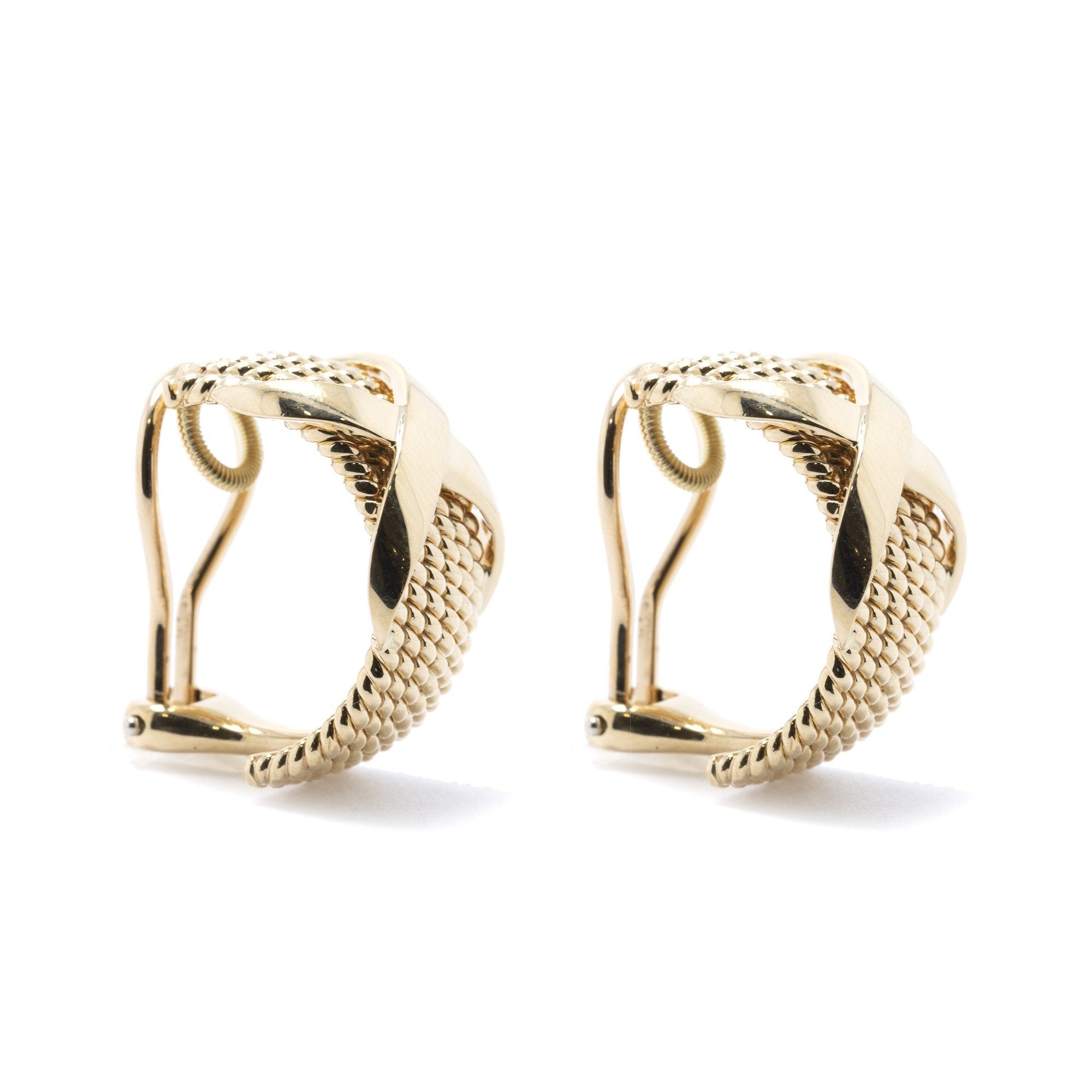Tiffany & Co. Schlumberger 18k Gold Rope Six-Row Earclips