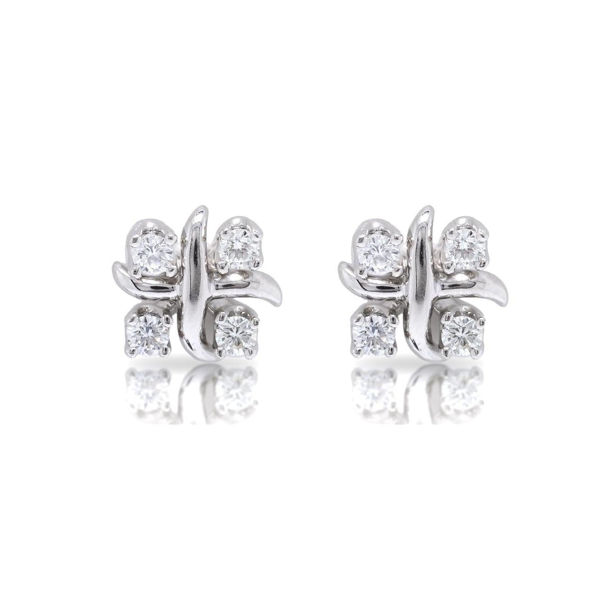 Tiffany & Co. Schlumberger Platinum & Diamond Lynn Earrings