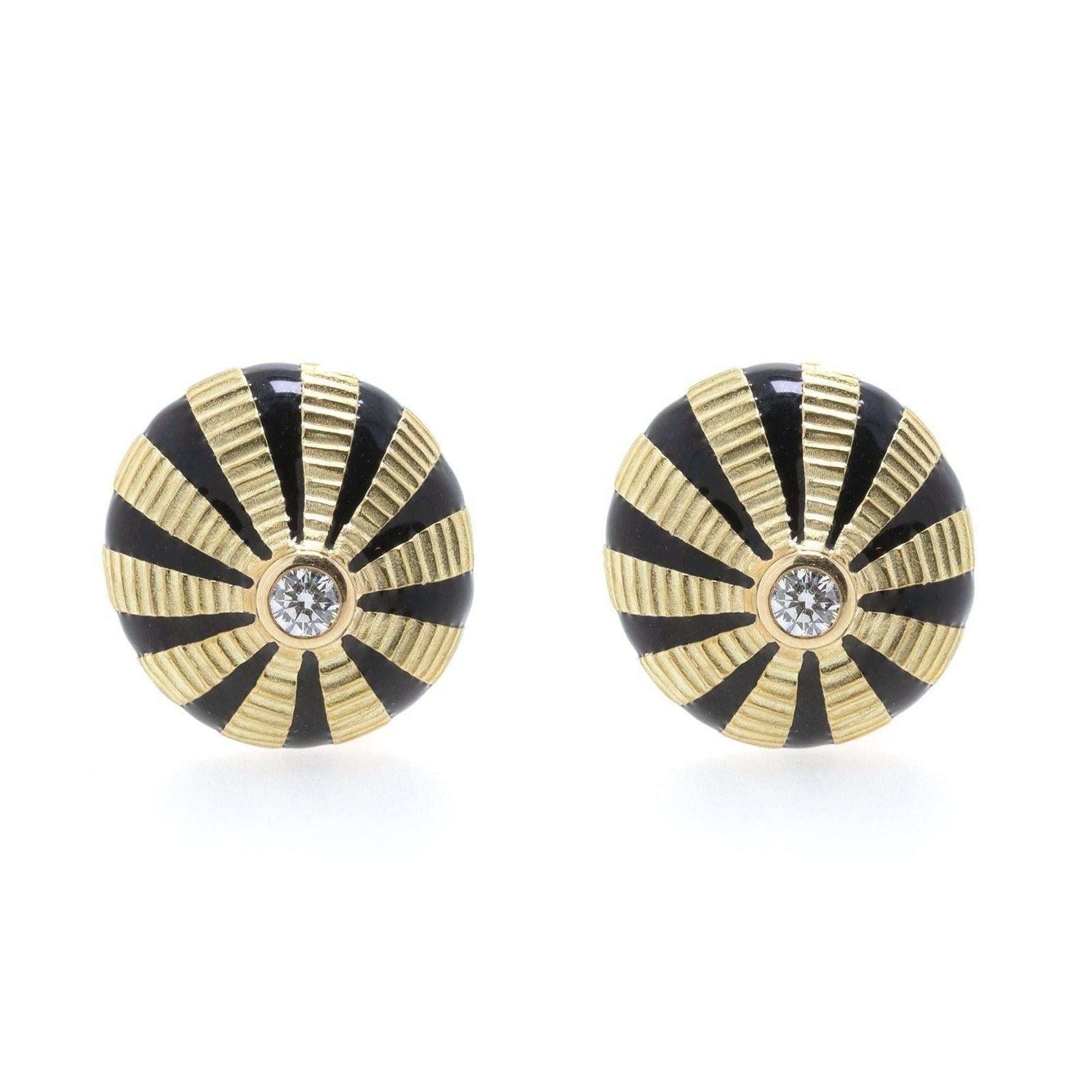 Tiffany & Co. Schlumberger Vintage 18k Gold & Diamond Taj Mahal Earclips