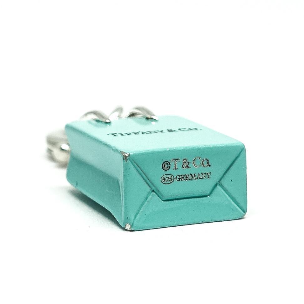 Tiffany & Co. Shopping Bag Charm with Blue Enamel